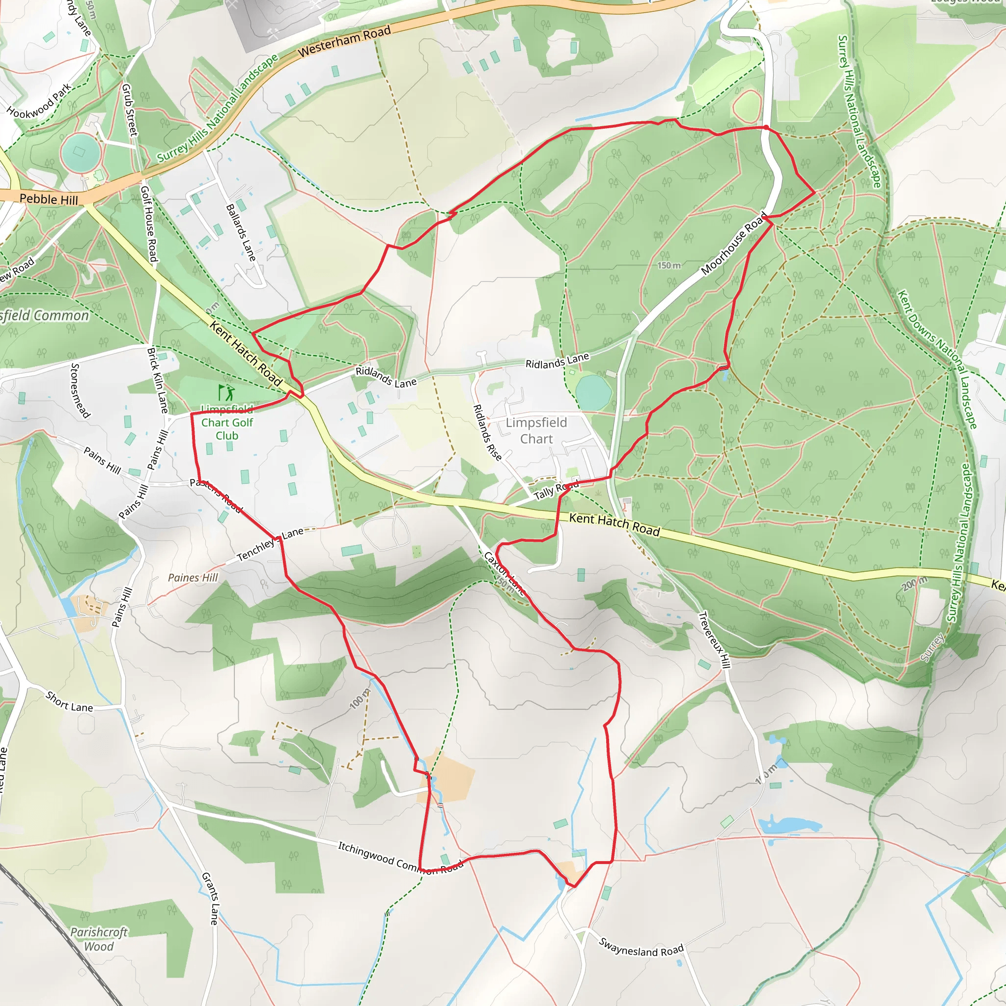 Limpsfield Chart Circular Walk mobile static map
