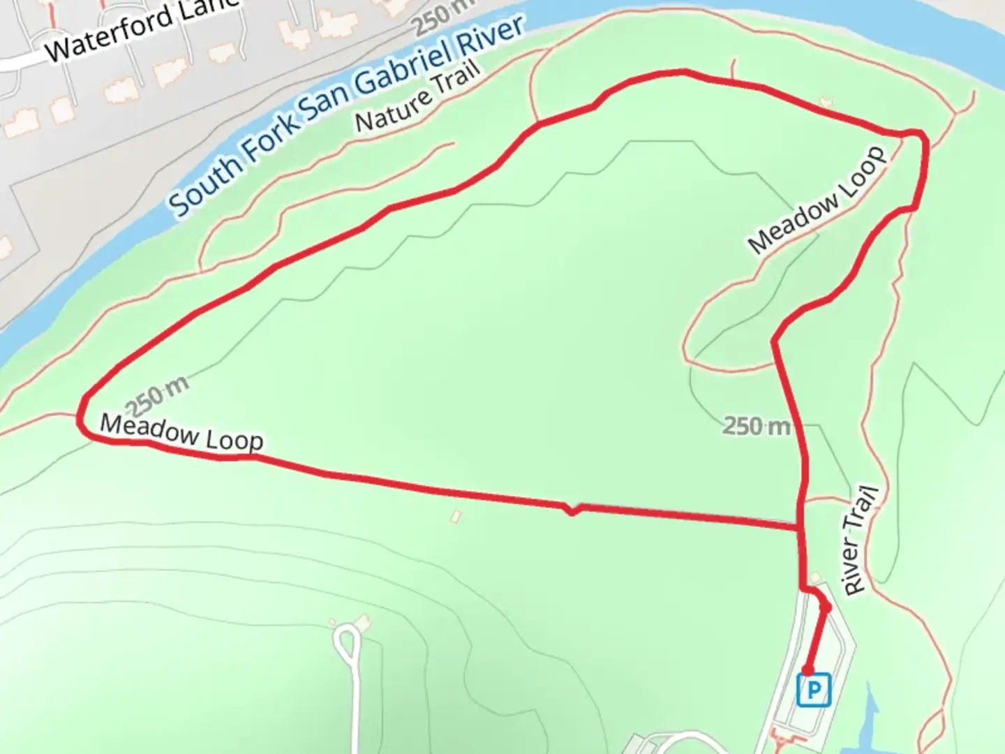 An image depicting the trail Meadow Loop and its surrounding area.