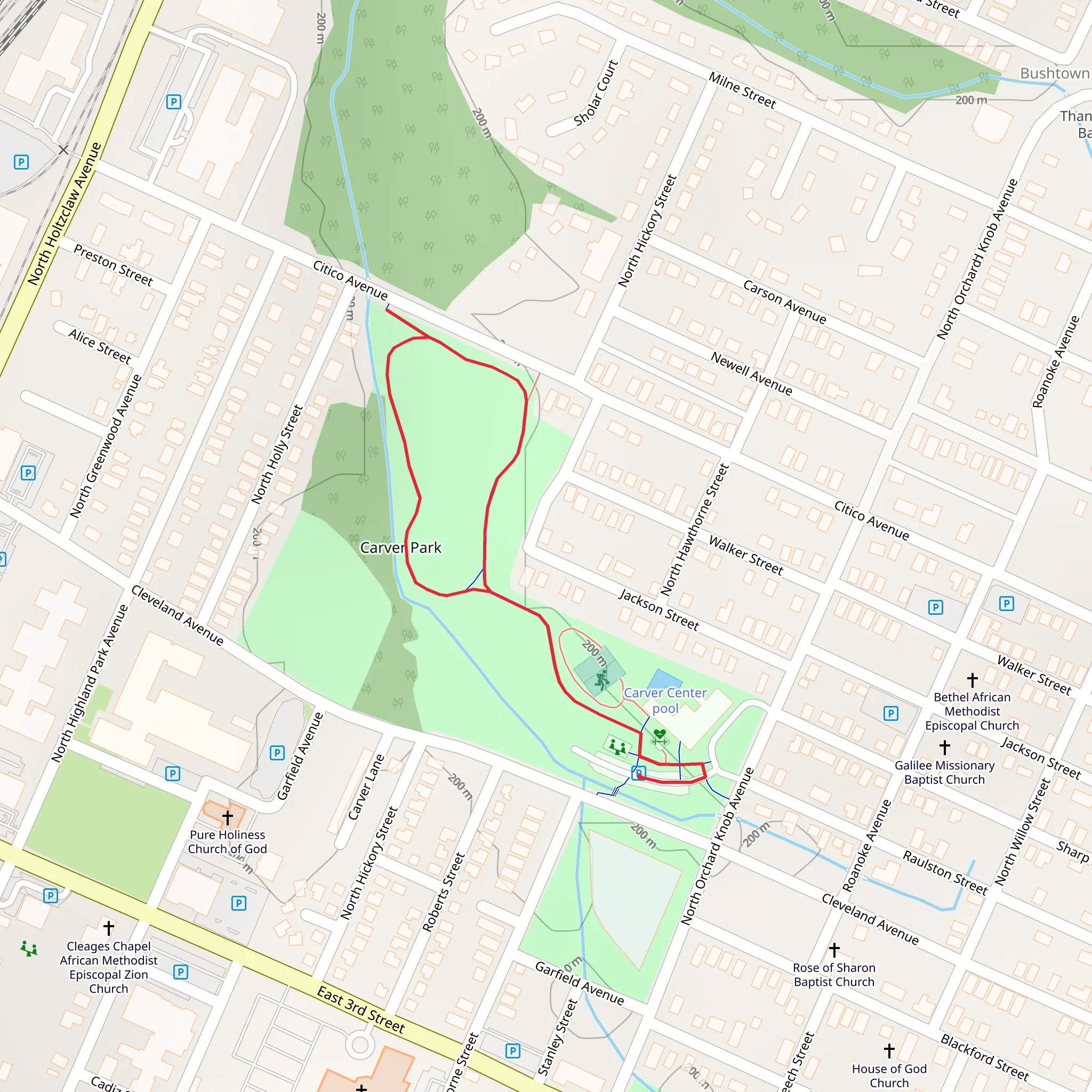 Carver Park Loop mobile static map