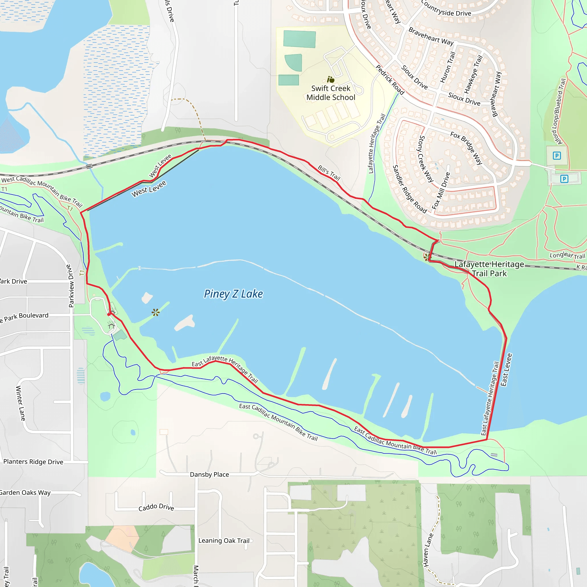 Piney Z Lake Loop mobile static map
