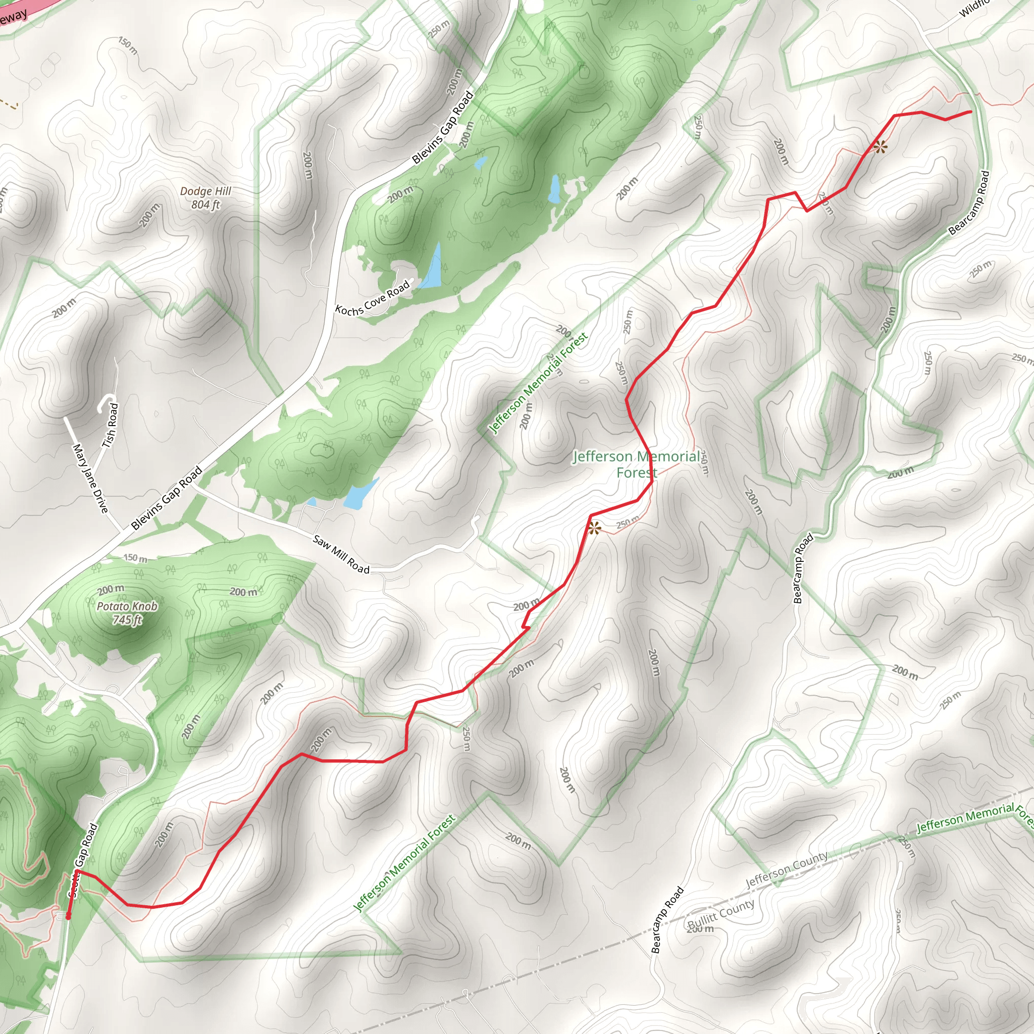 Siltstone Trail from Scotts Gap Road mobile static map