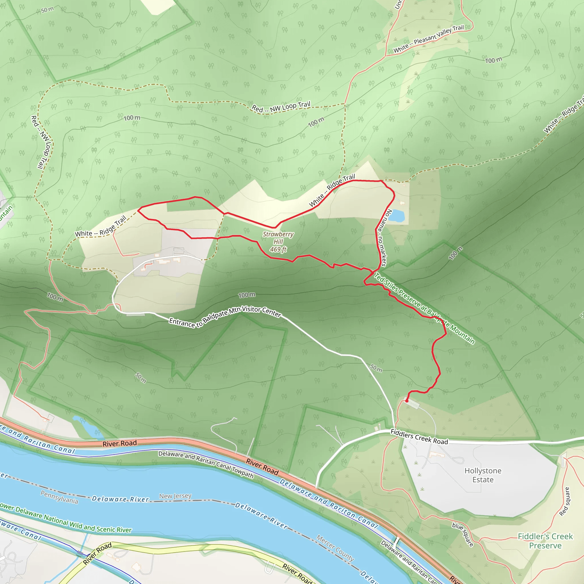 Strawberry Hill via Summit Trail and Ridge Loop Trail mobile static map