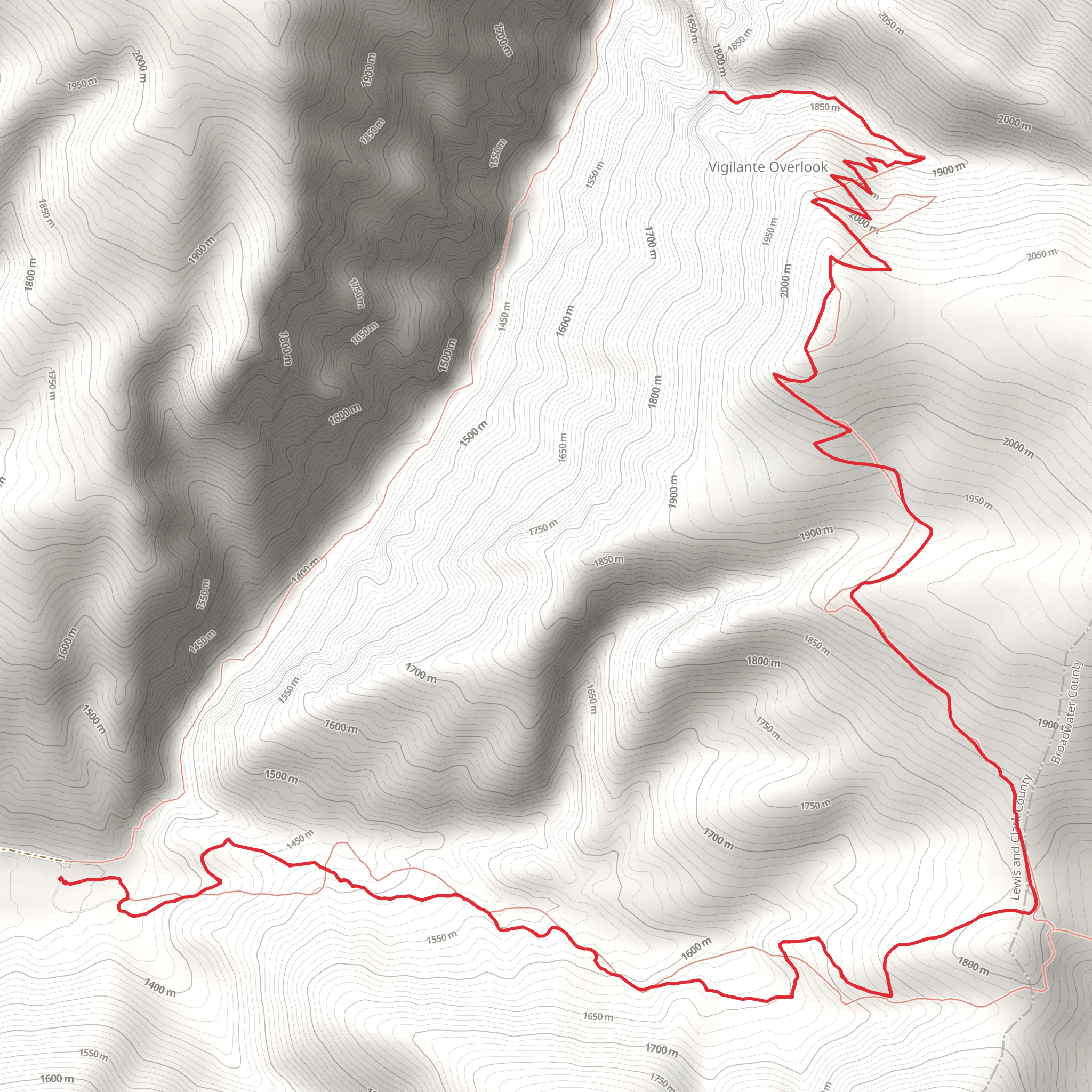 Hanging Valley Trail mobile static map