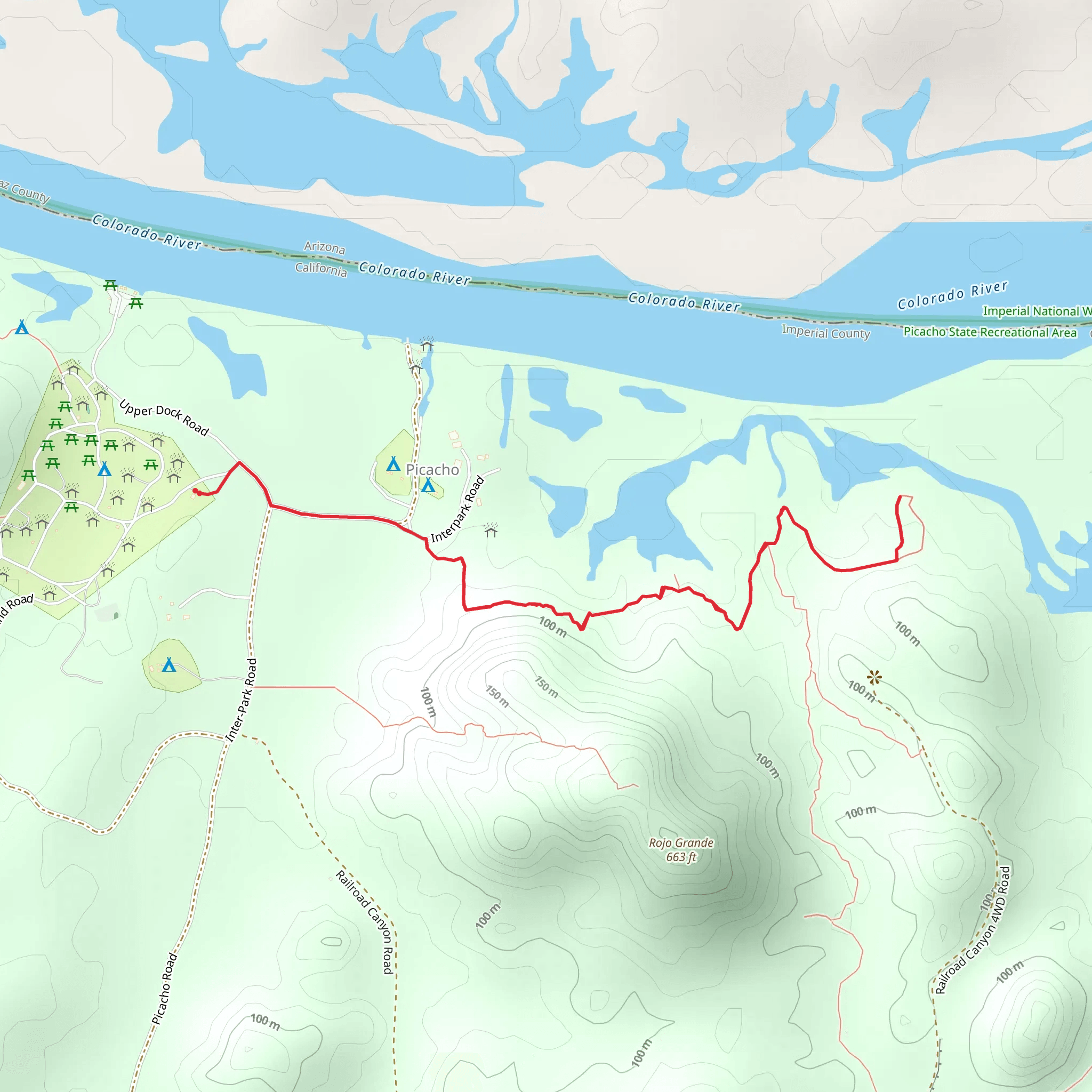 Picacho Stamp Mill Trail mobile static map