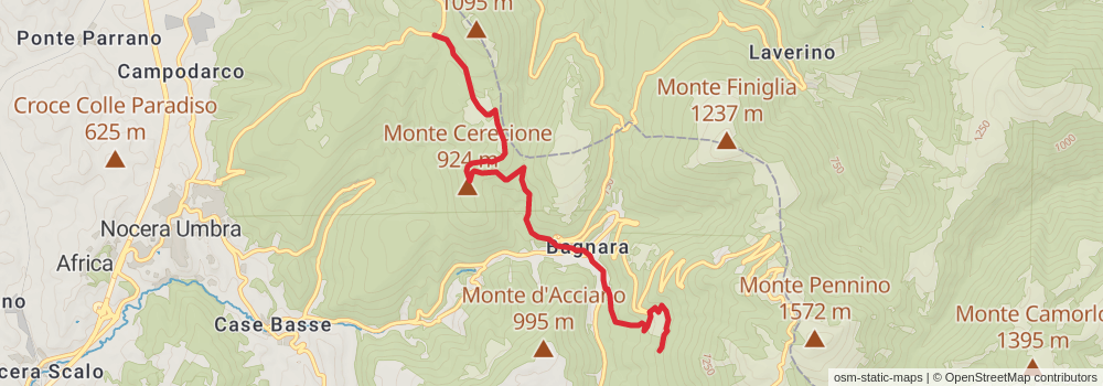 Sentiero Italia - Apennines Section stage 38 Map