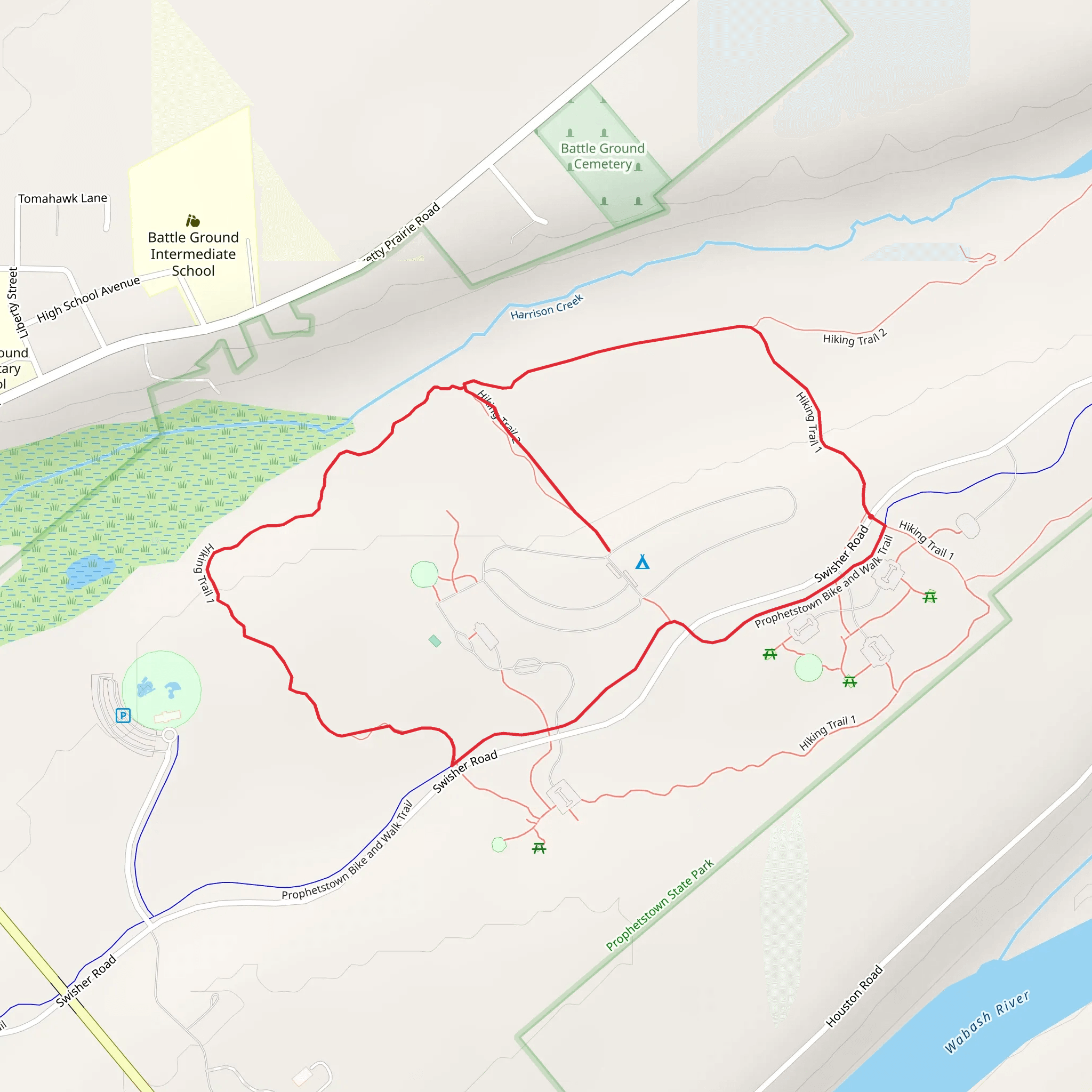 Prophetstown State Park Loop - North mobile static map