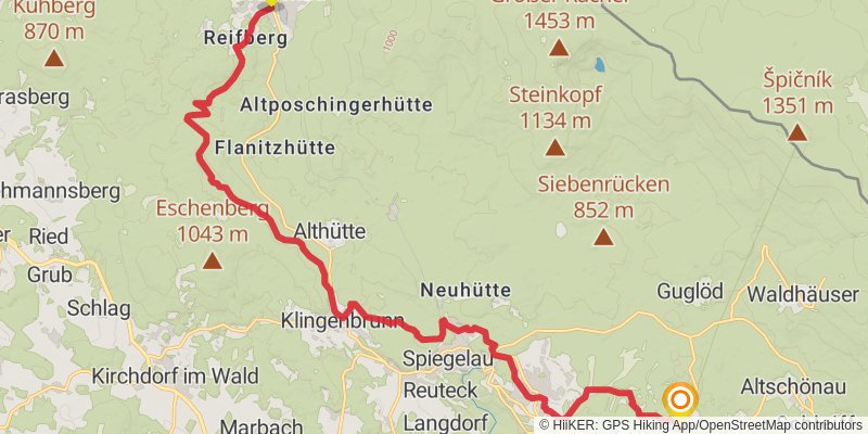 Goldsteig stage 18 Map