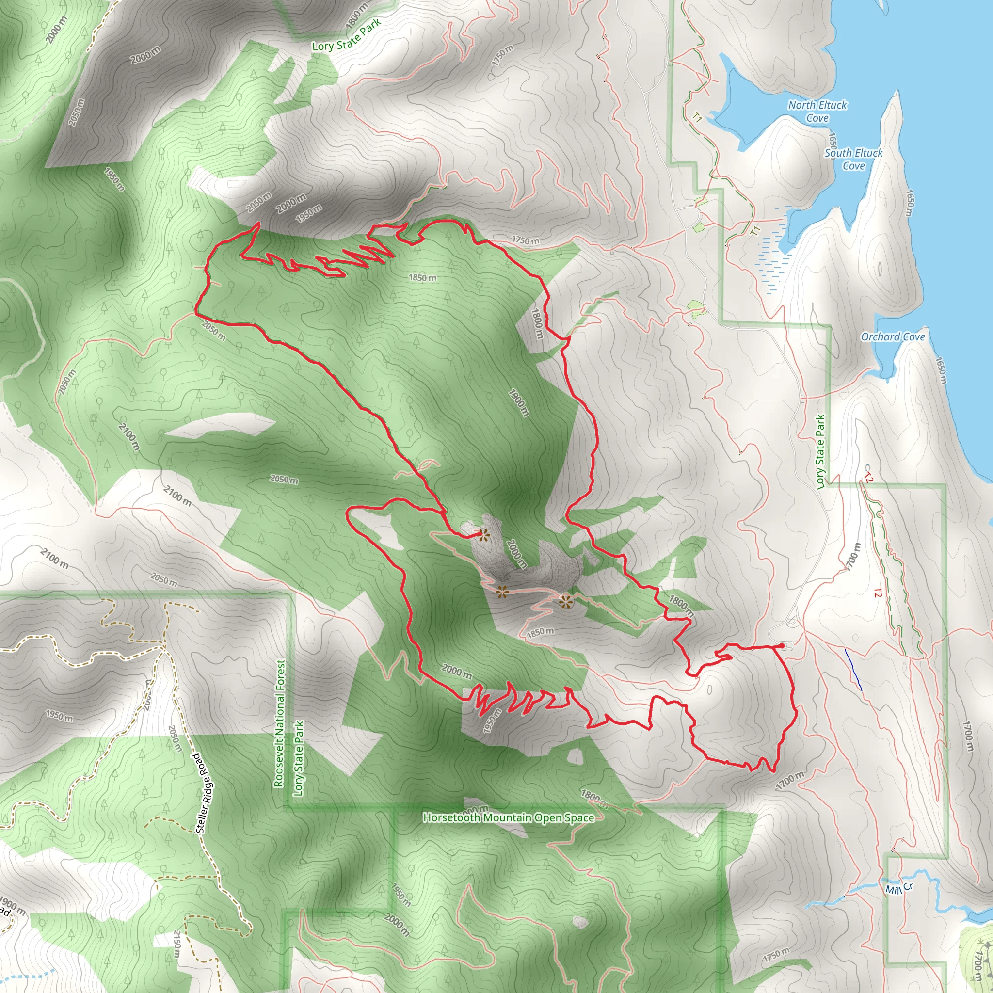 Arthurs Rock via Timber Trail, Howard Trail and Well Gulch Trail mobile static map