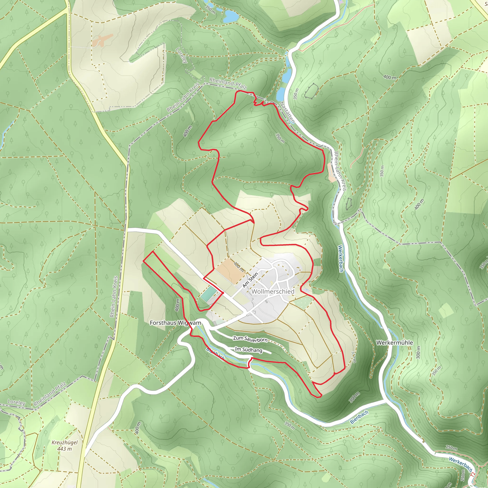Wollmerschied Loop via Wollmerschieder Grenzweg mobile static map