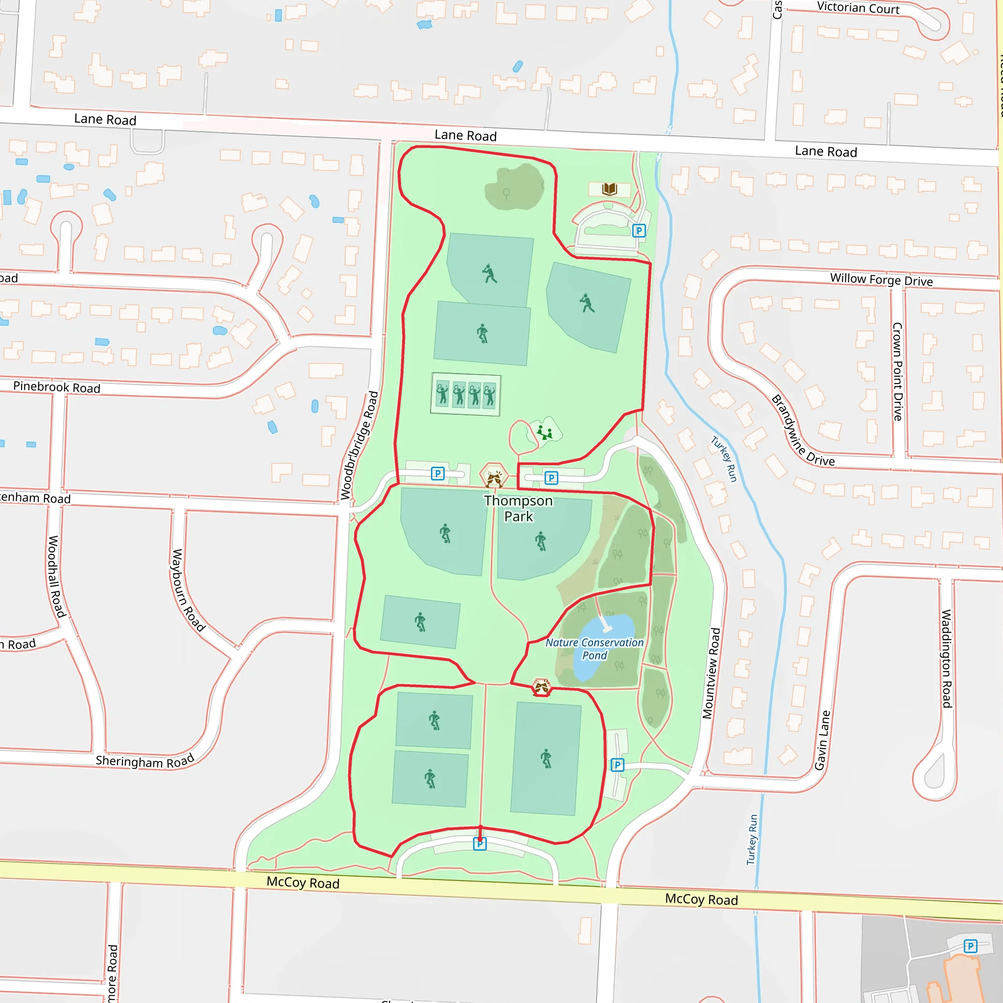 Thompson Park Loop mobile static map