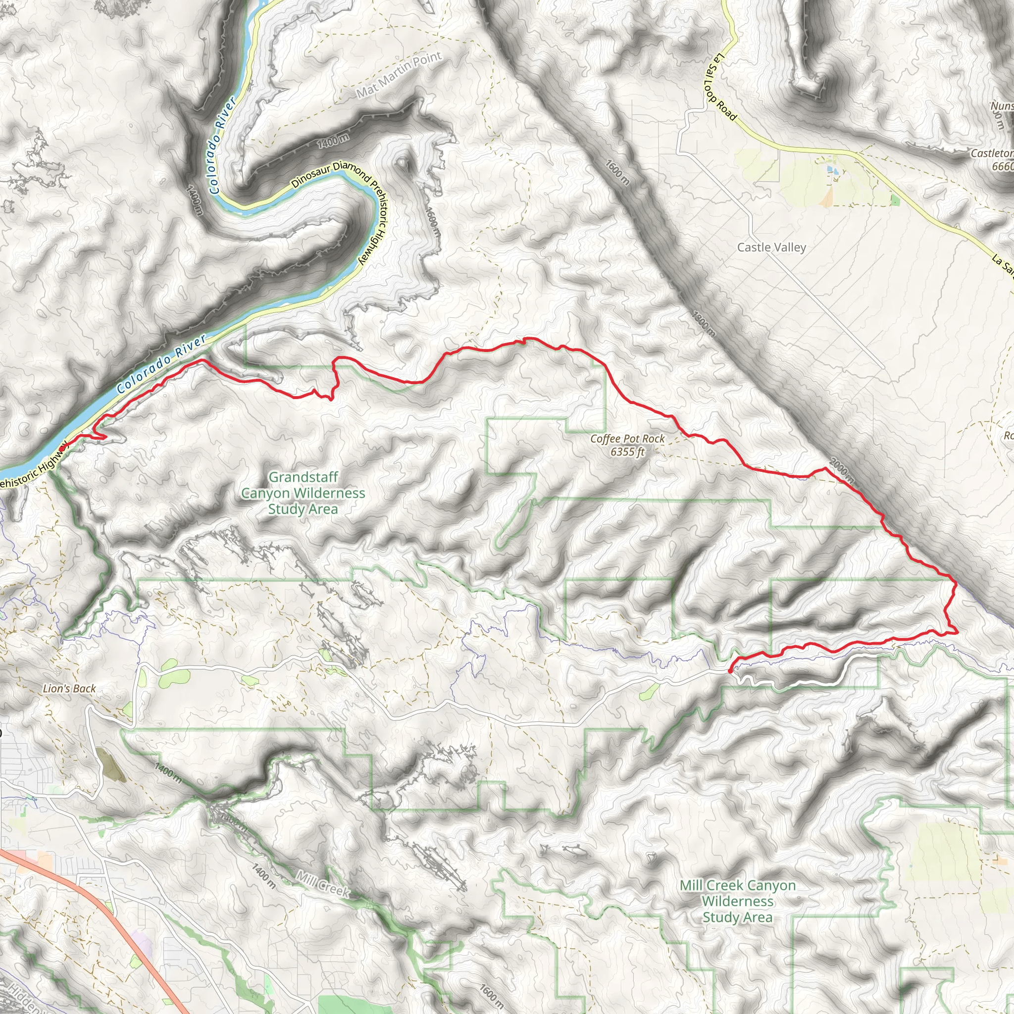 Porcupine Rim Single Track mobile static map