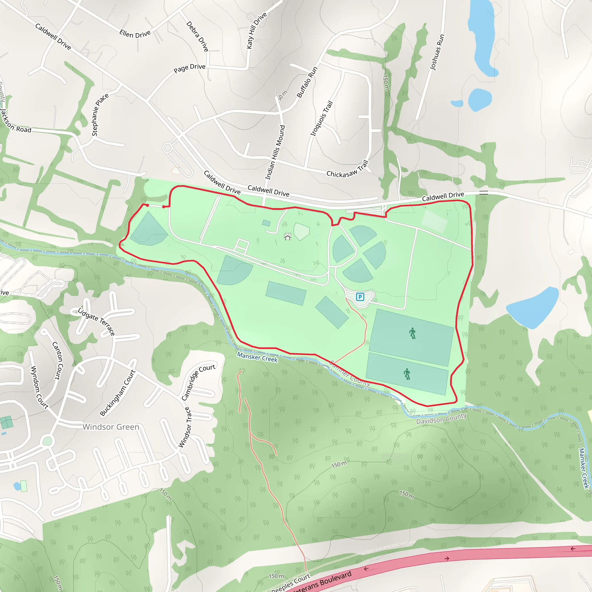 Moss-Wright Park Loop mobile static map