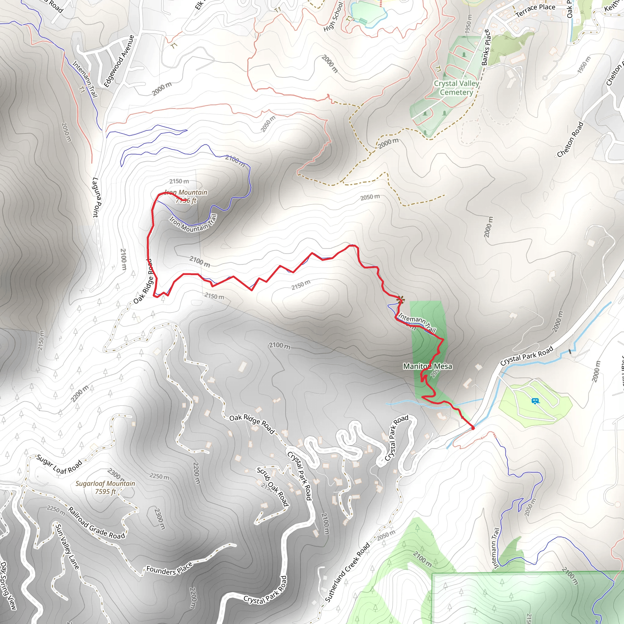 Iron Mountain via Intemann Trail and Oak Ridge mobile static map