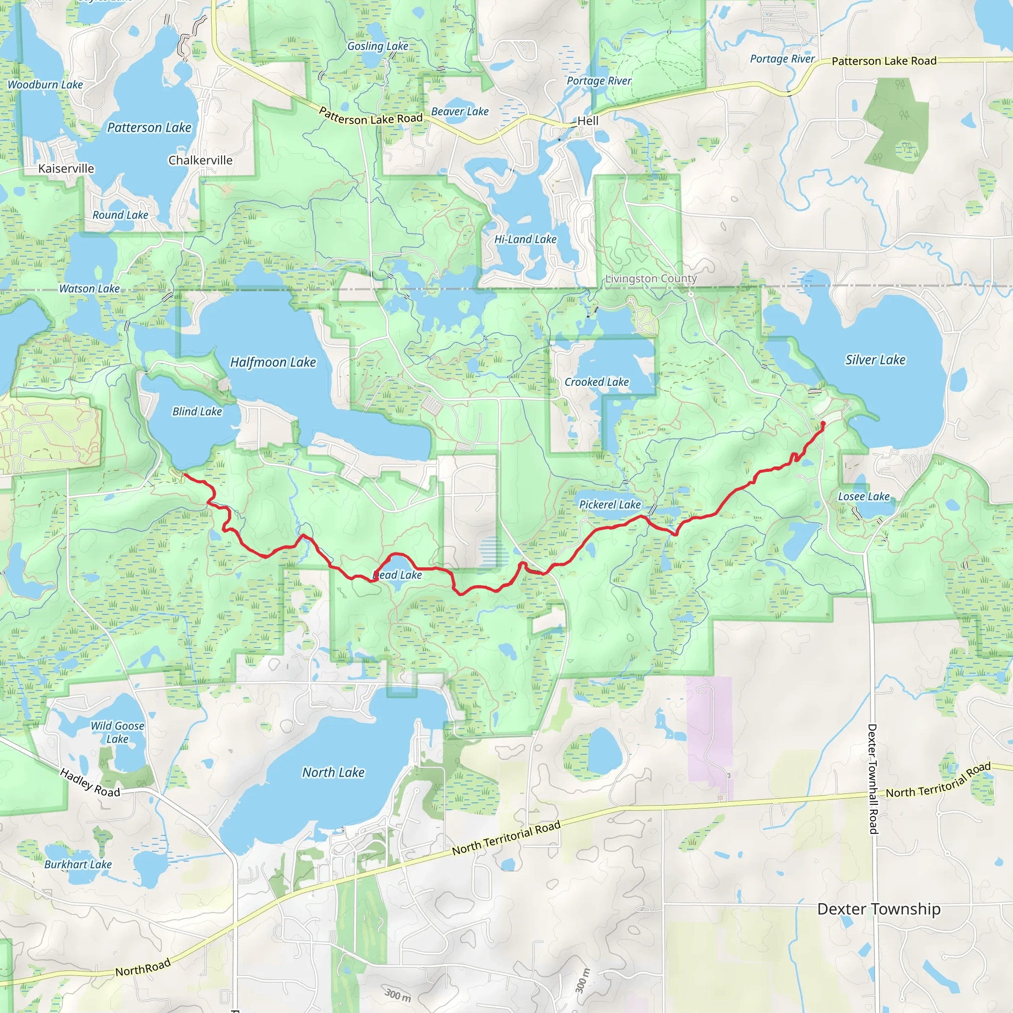 Silver Lake and Potawatomi Trail mobile static map