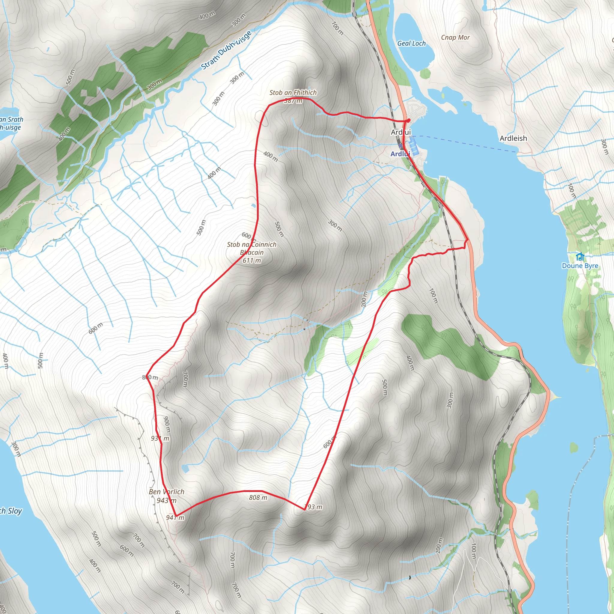 Ardlui to Ben Vorlich Loop mobile static map