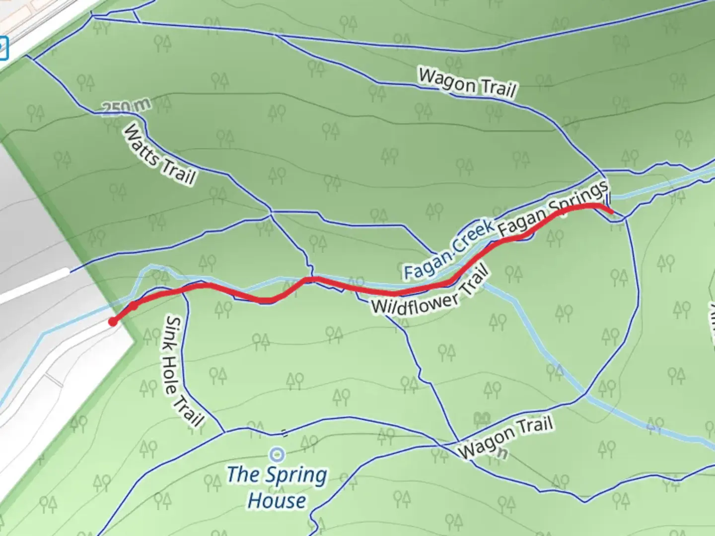 An image depicting the trail Wild Flower Trail and its surrounding area.