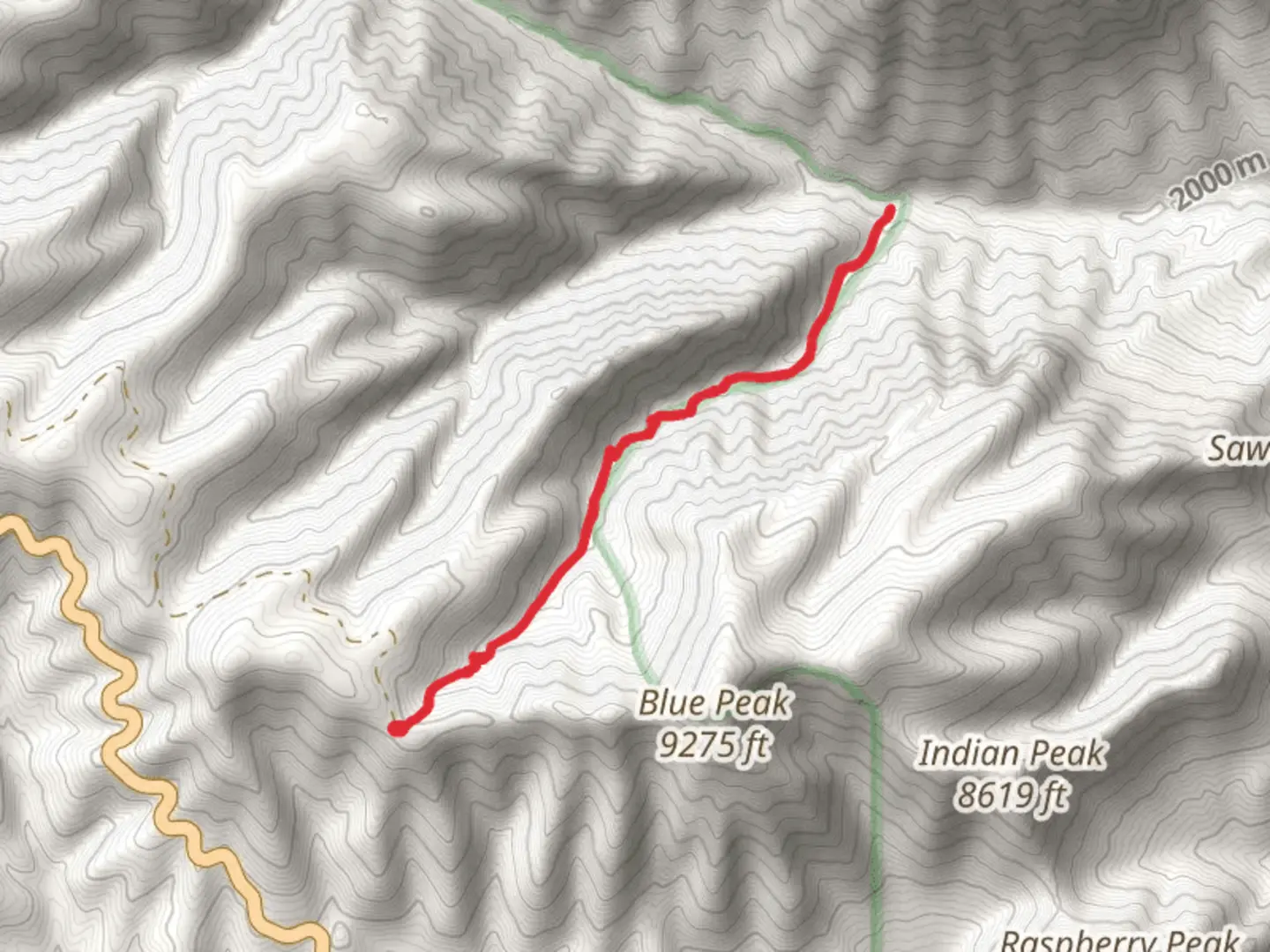 An image depicting the trail Blue Cabin Ruins Trail and its surrounding area.