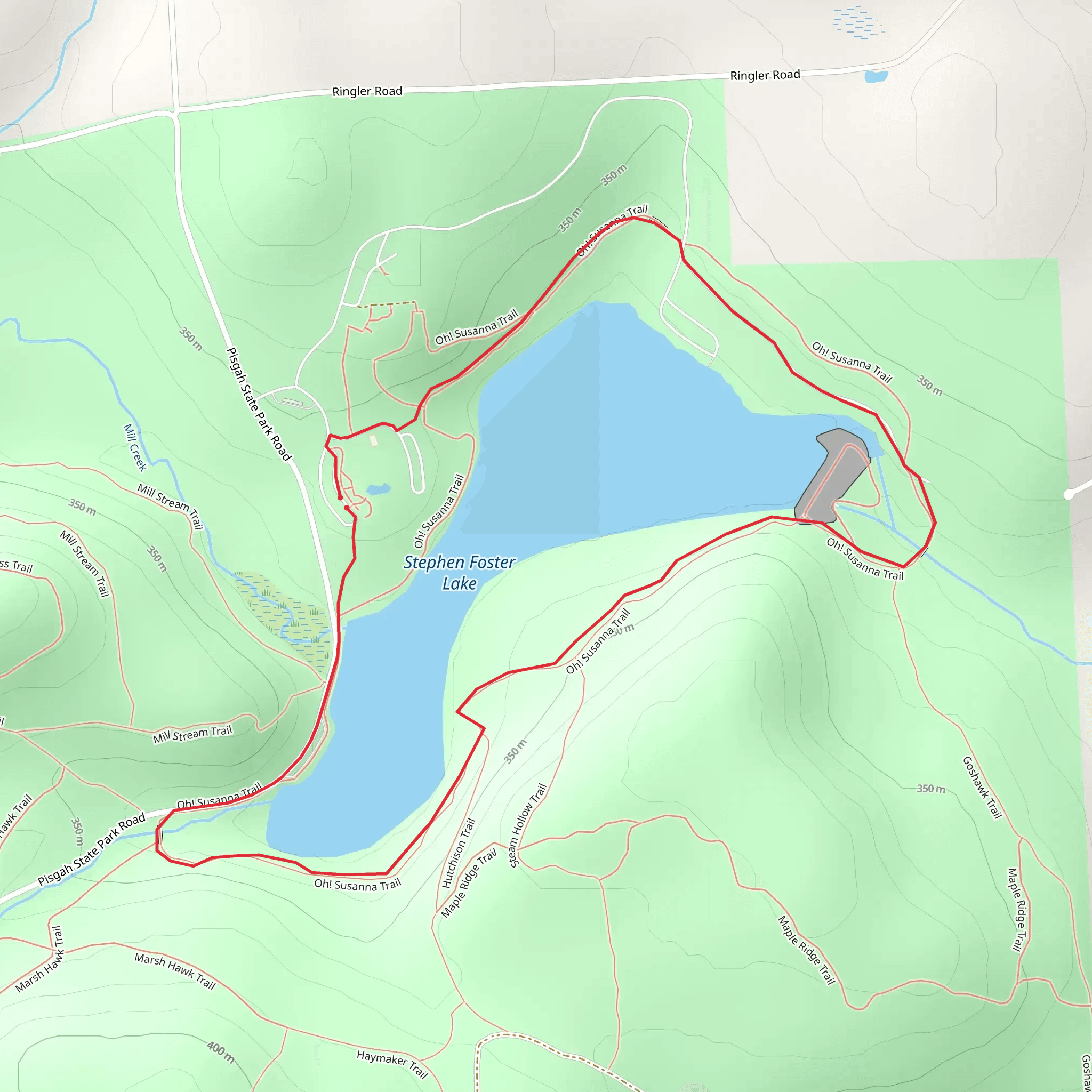 Stephen Foster Lake Loop mobile static map