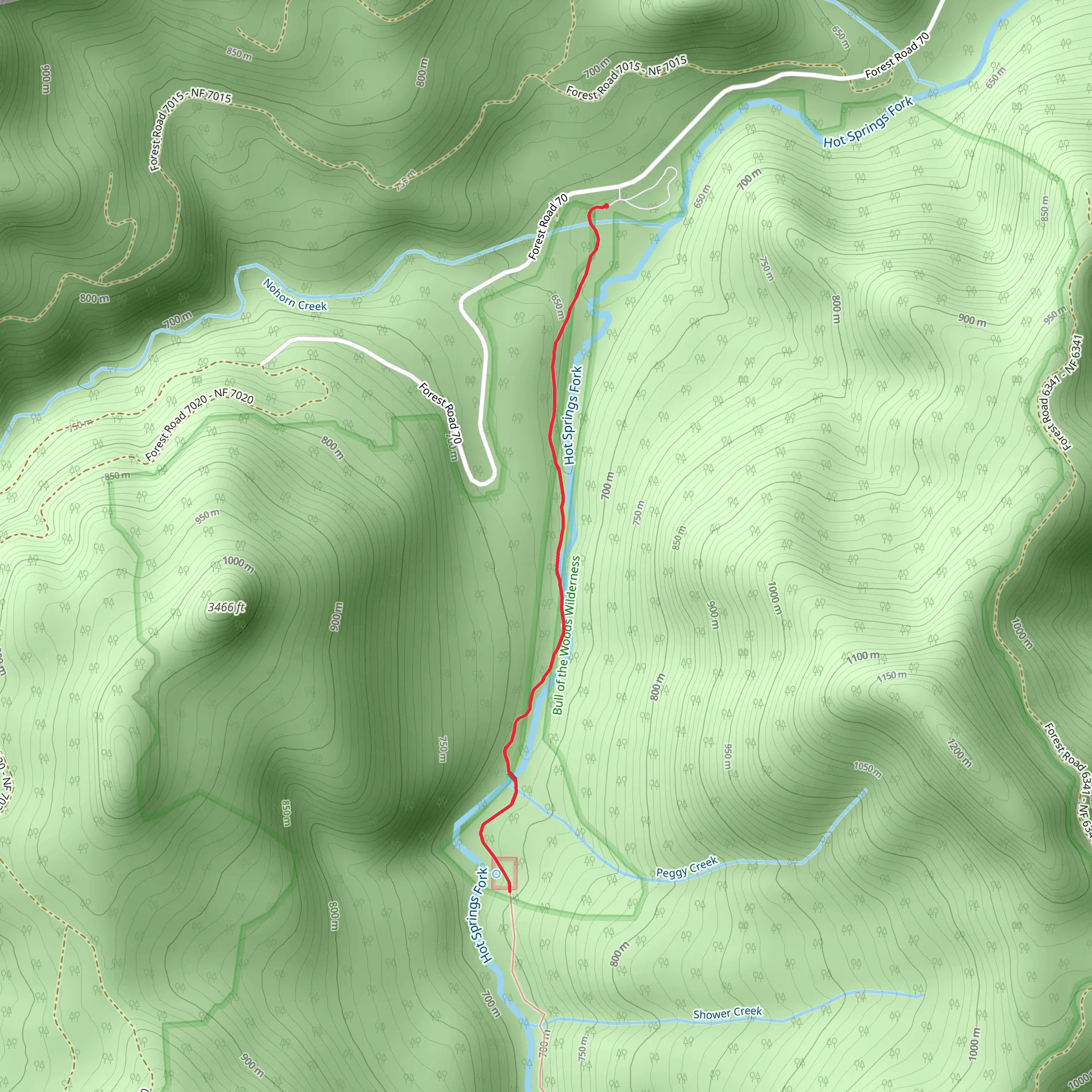 Bagby Hot Springs via Bagby Trail mobile static map