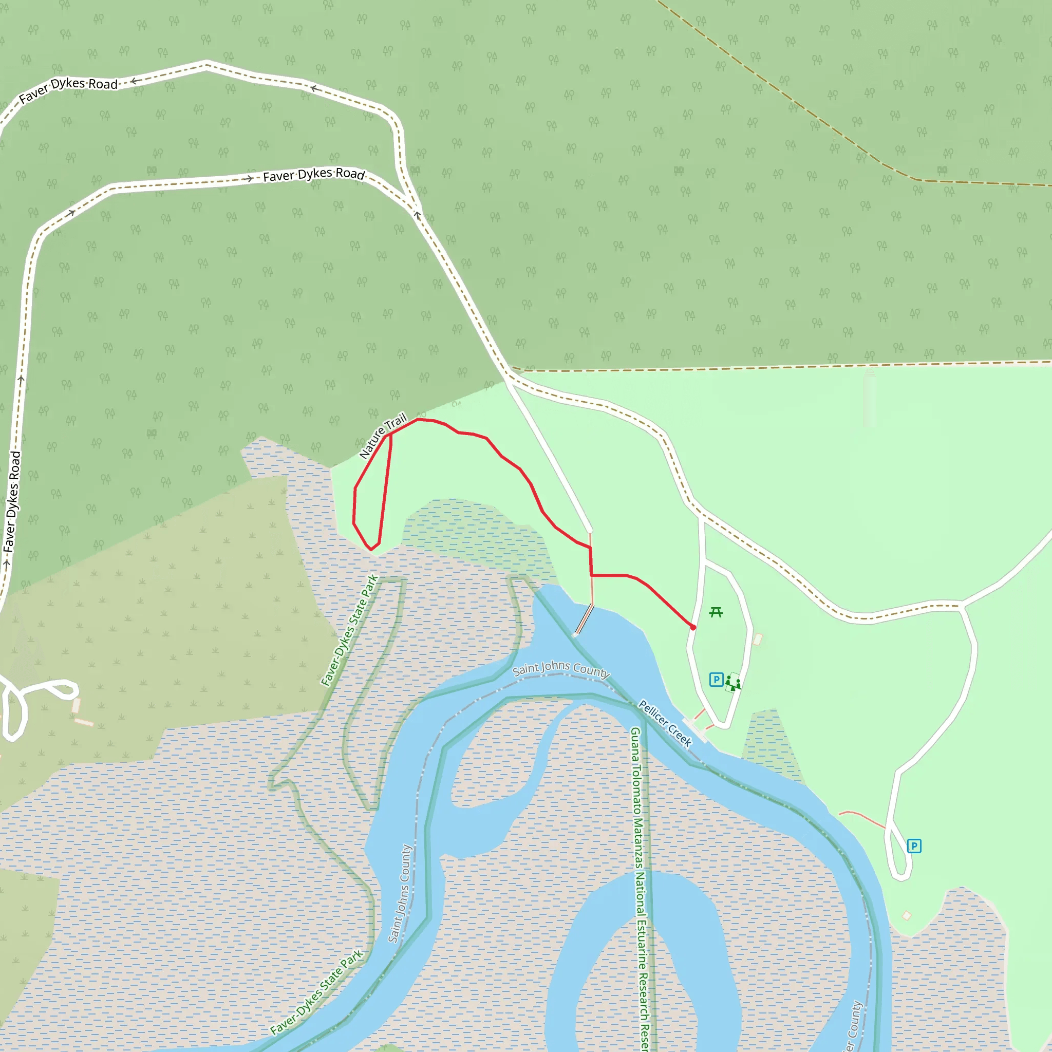 Pellicer Creek - Nature Trail mobile static map