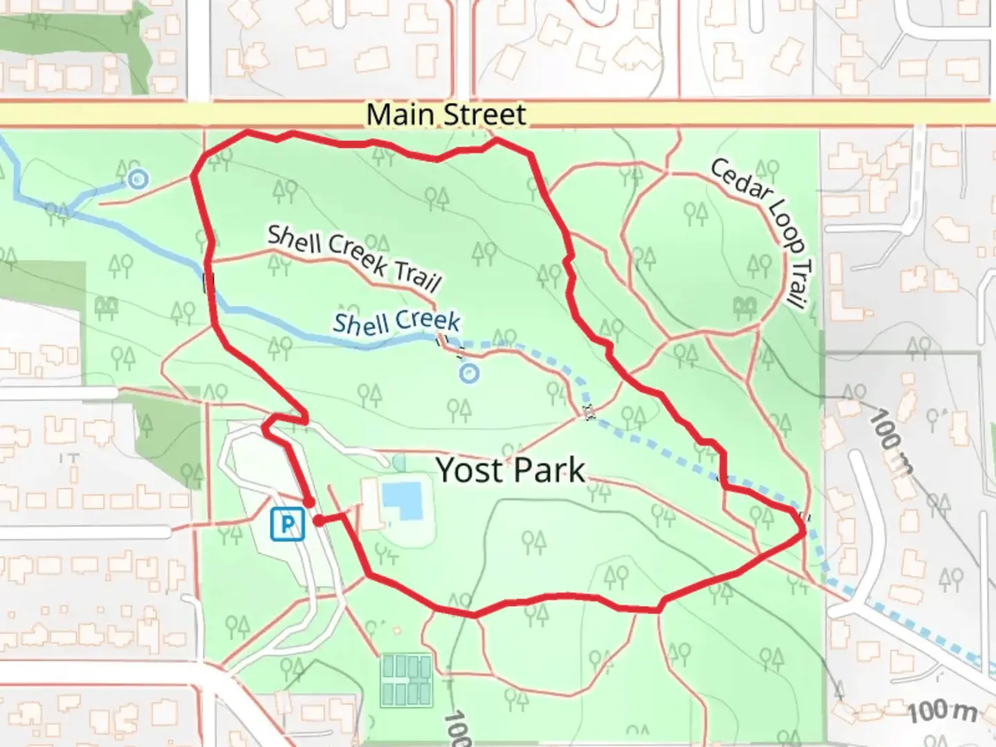 An image depicting the trail Highline Trail and Sword Fern Trail and its surrounding area.