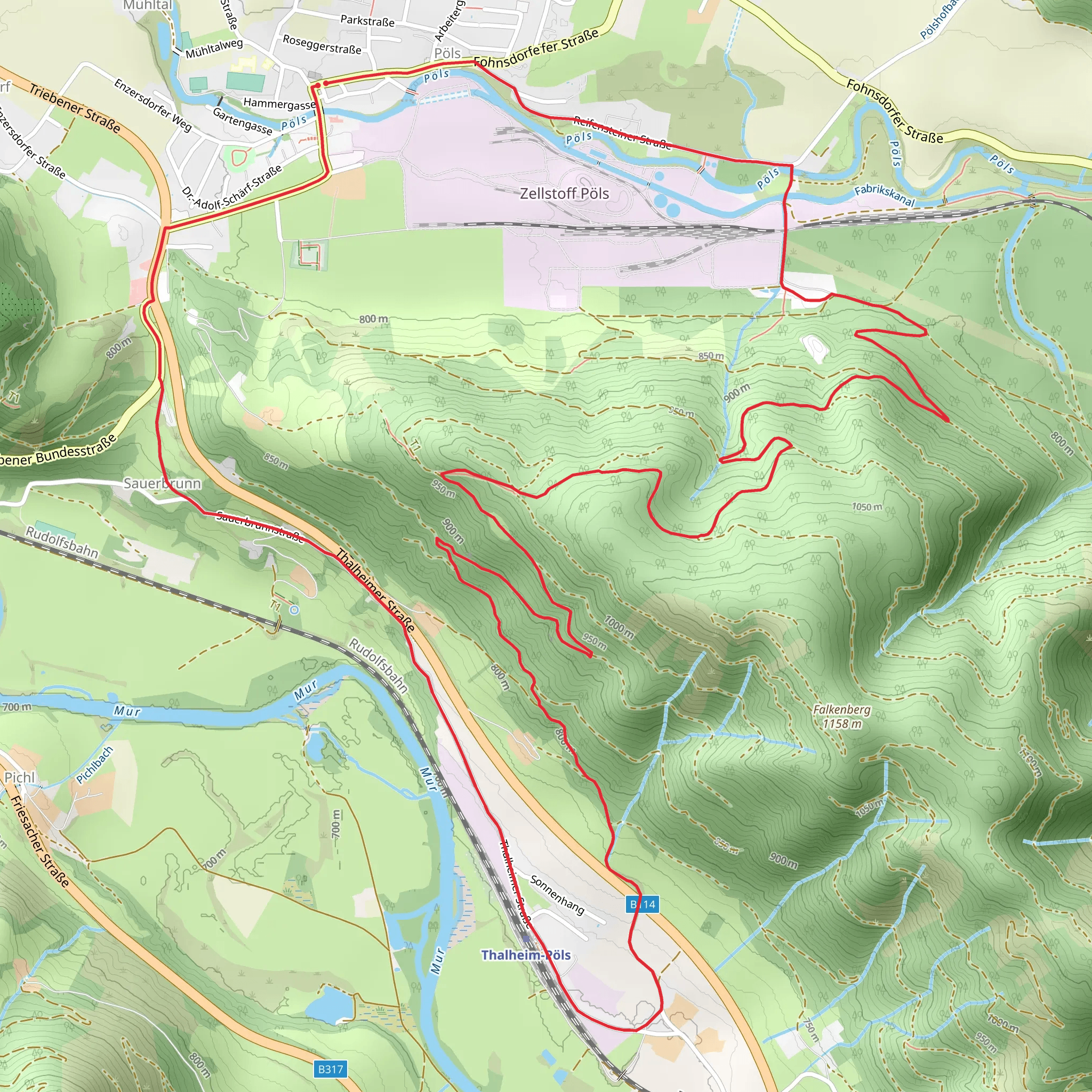 Ruin Reifenstein - Thalheim Castle Loop Trail mobile static map