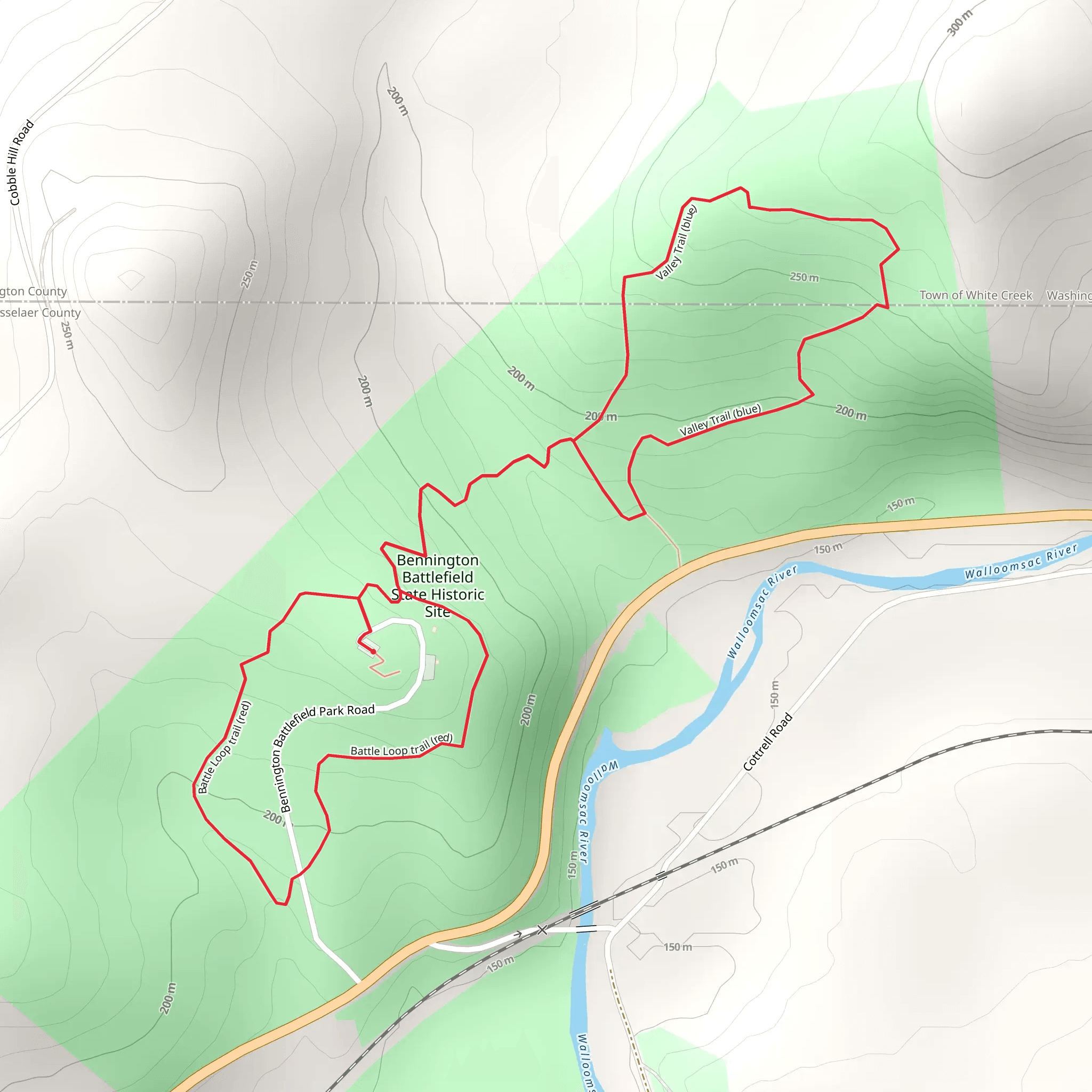 Bennington Battlefield Park Road Loop mobile static map