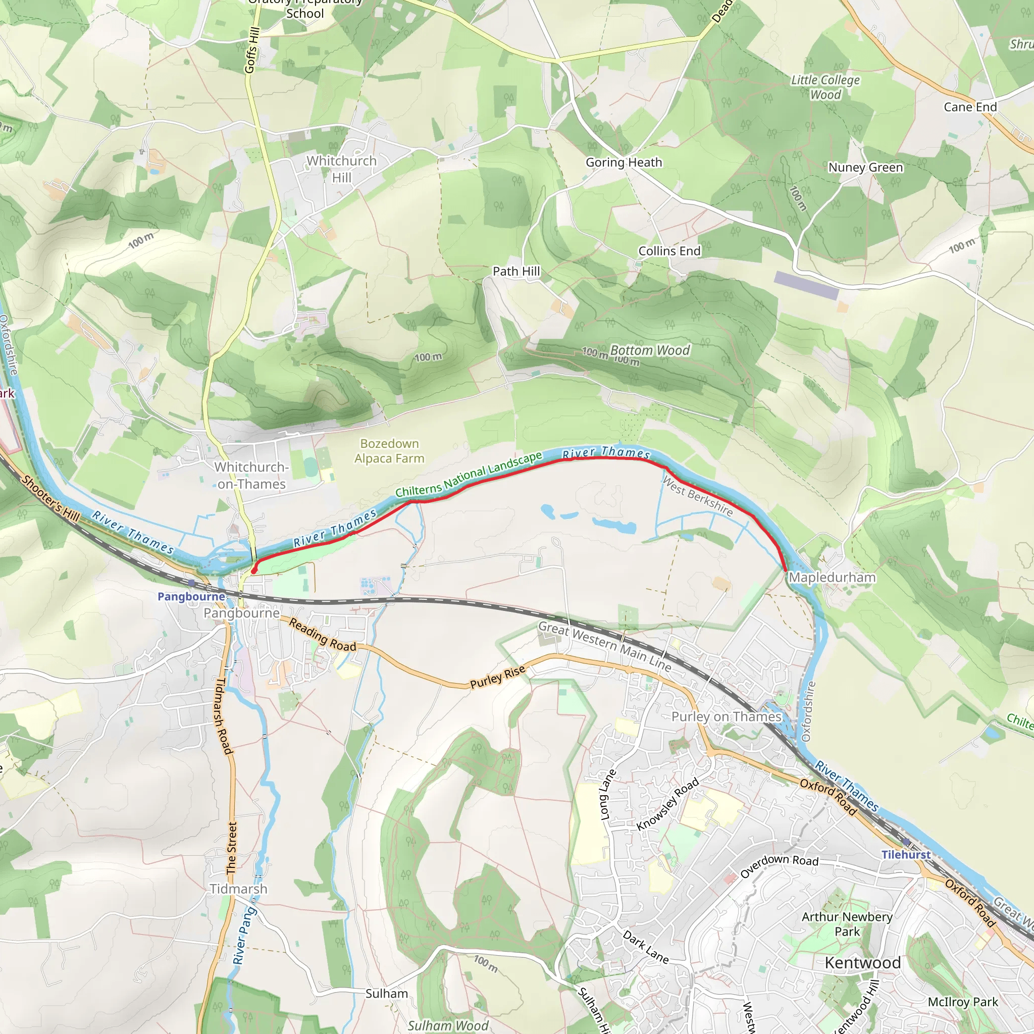 River Thames Towpath mobile static map