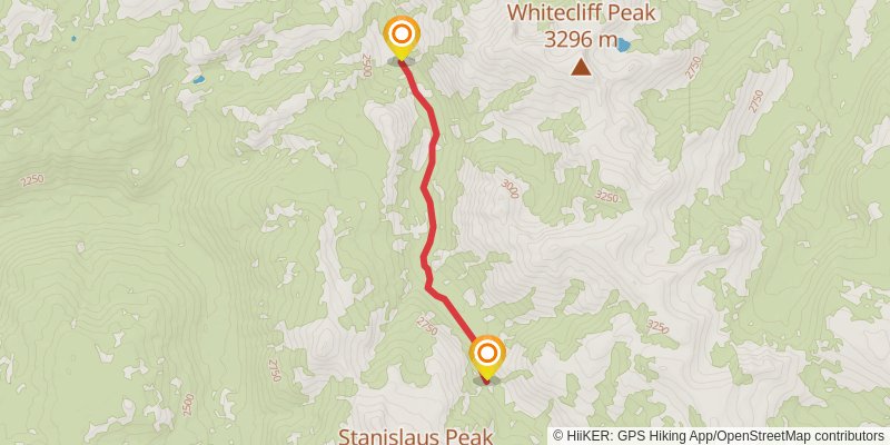 White Canyon Route via Pacific Crest National Scenic Trail stage 2 Map