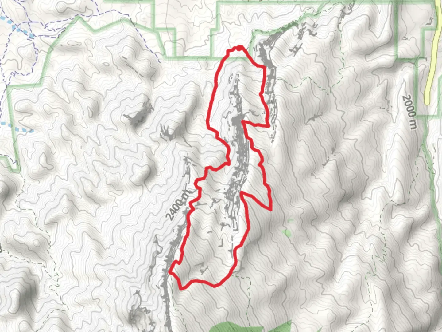 An image depicting the trail Agua Sarca, North Crest and Del Orno Loop Trail and its surrounding area.