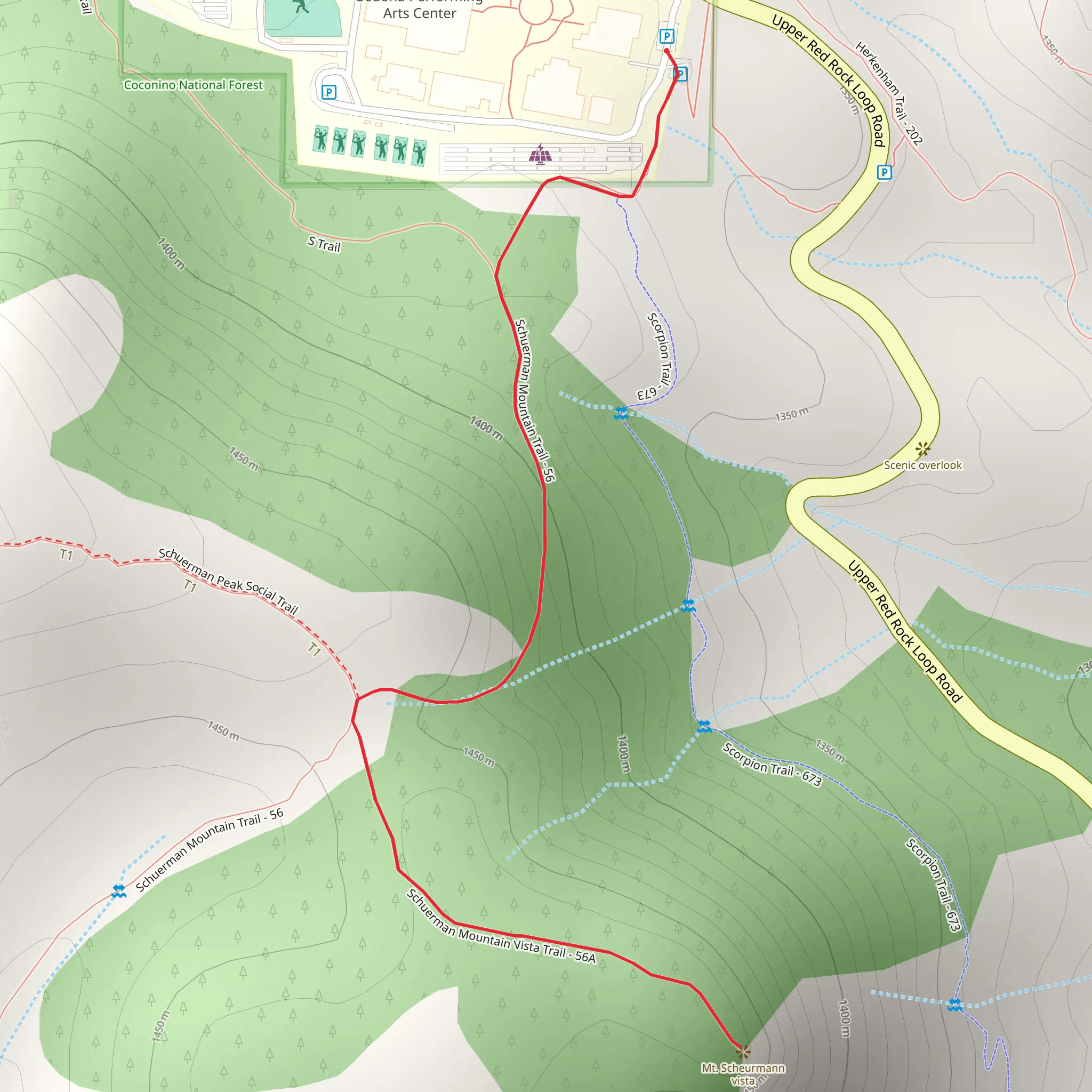 Schuerman Mountain Vista Trail mobile static map