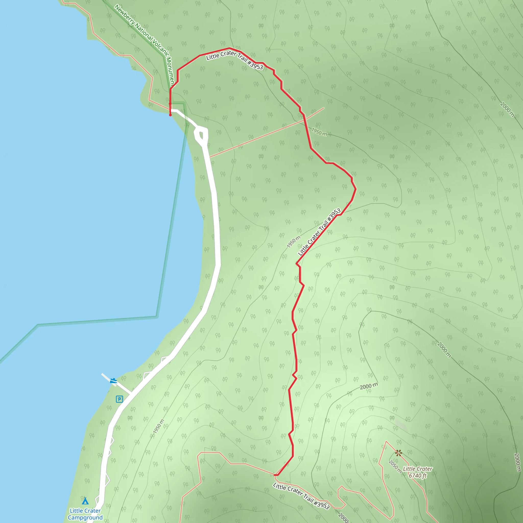 Little Crater Tie Trail mobile static map