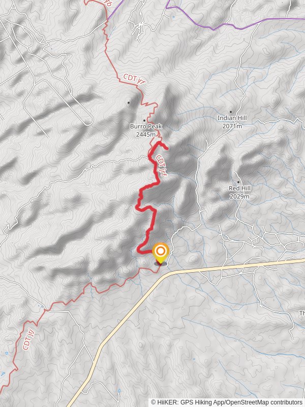 Jacks Peak via Continental Divide Trail mobile static map