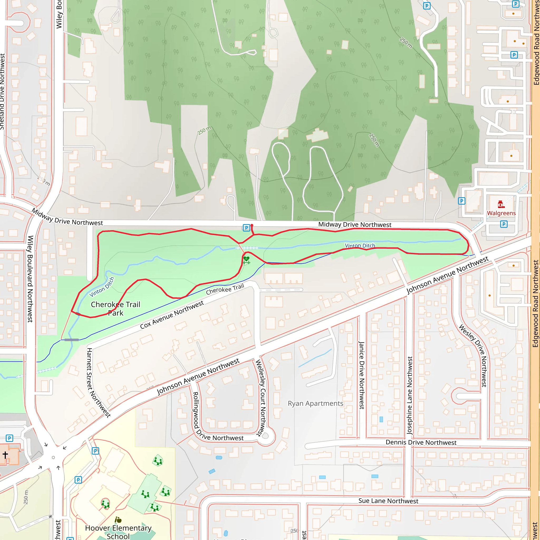Cherokee Trail Park Loop mobile static map
