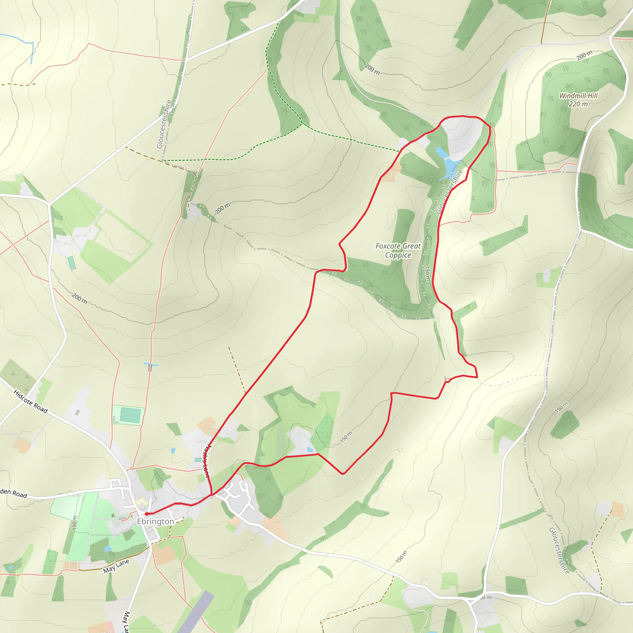 Foxcote Circular from Ebrington mobile static map