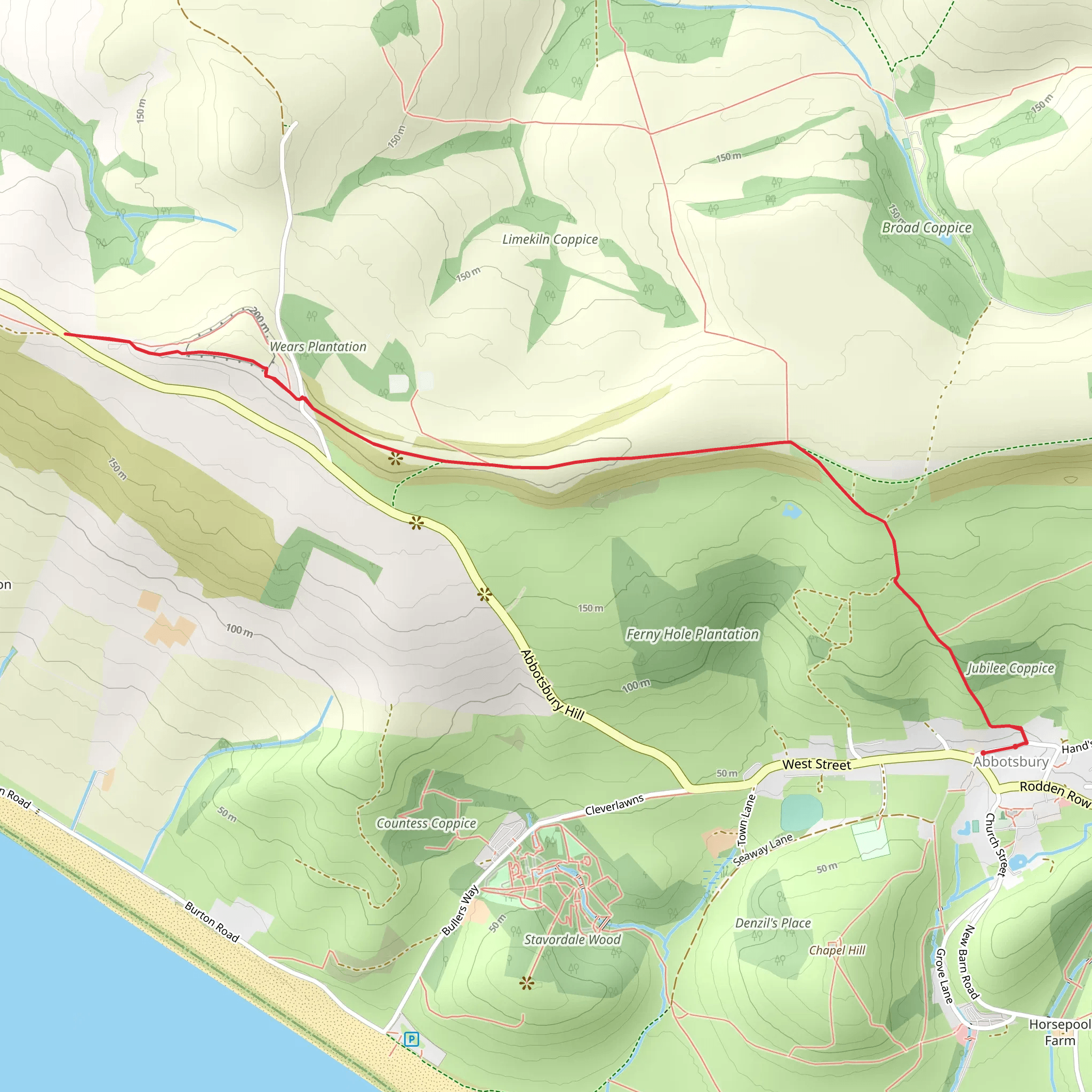 Abbotsbury Castle Walk mobile static map