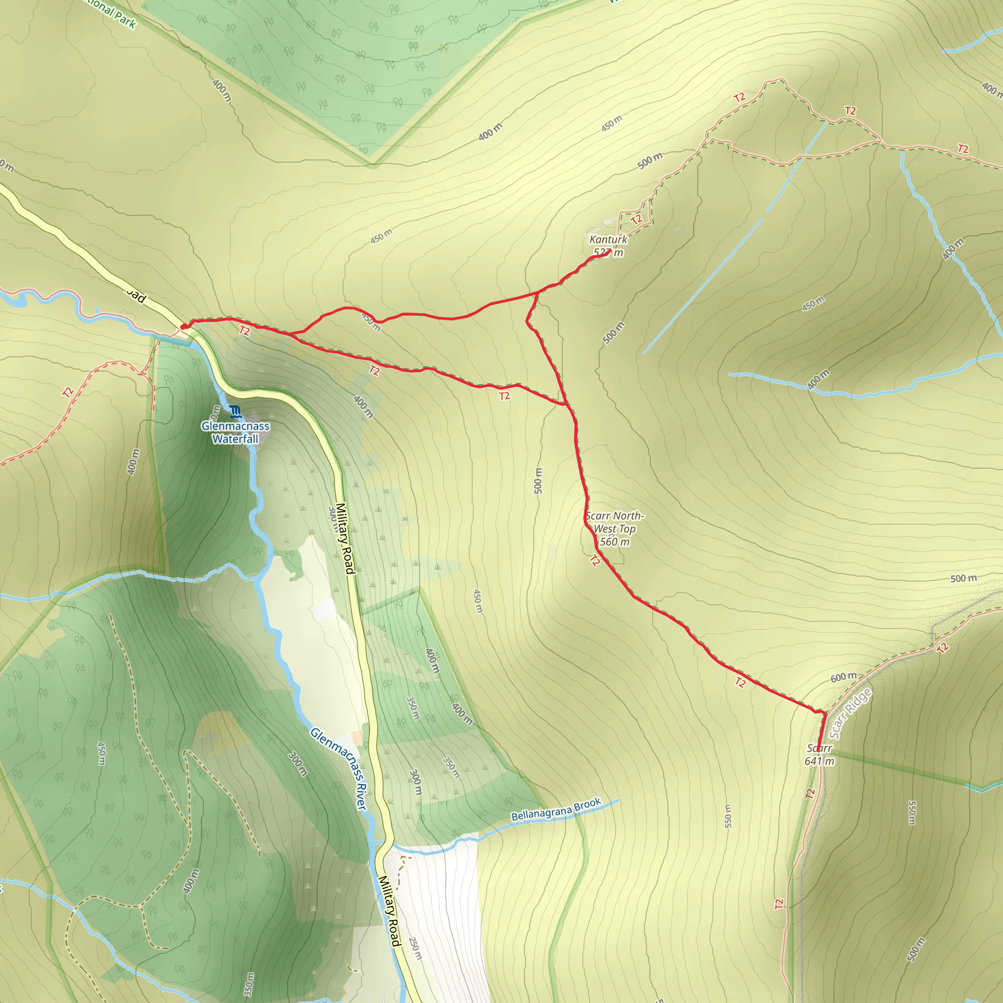 Kanturk, Scar North West Top and Scarr Mountain mobile static map