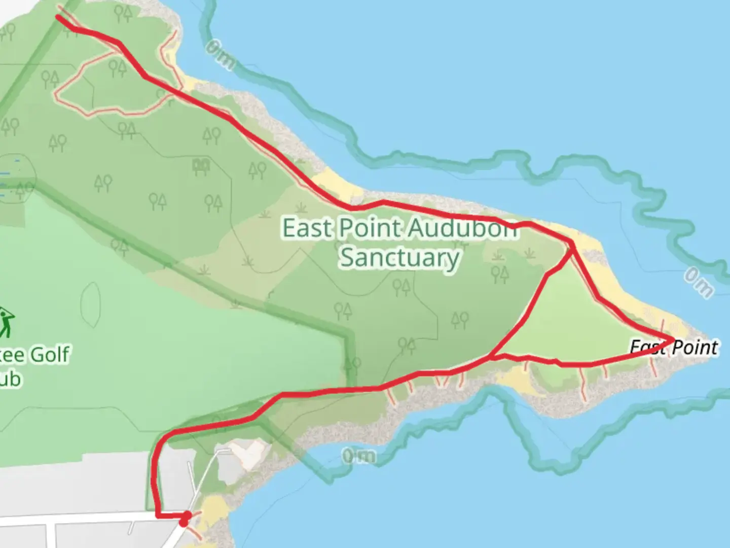 An image depicting the trail East Point Sanctuary and its surrounding area.