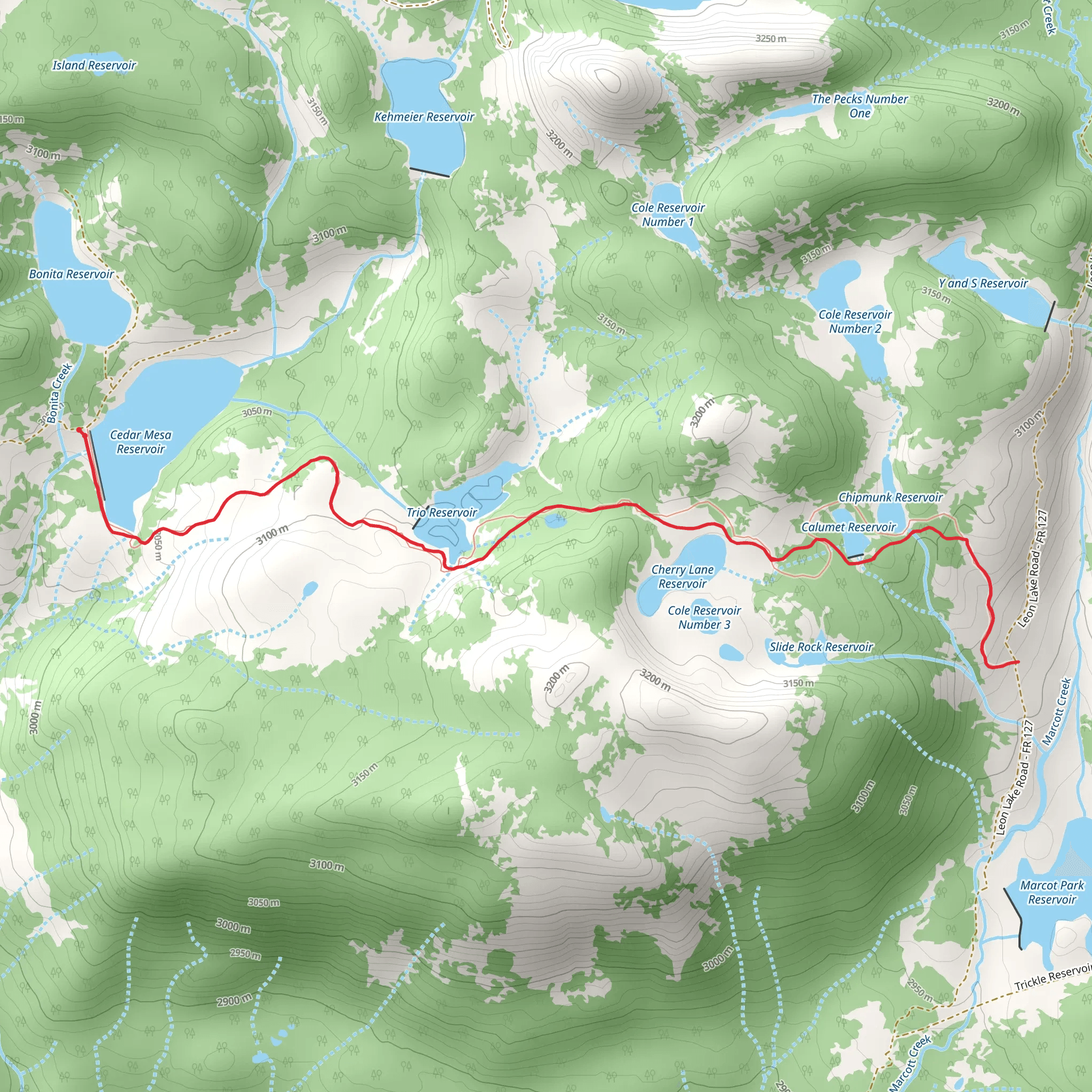 Cedar Mesa Trail mobile static map