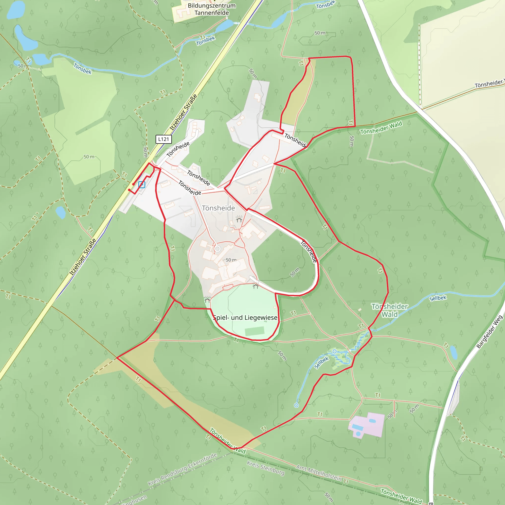 Tönsheider Wald Loop mobile static map