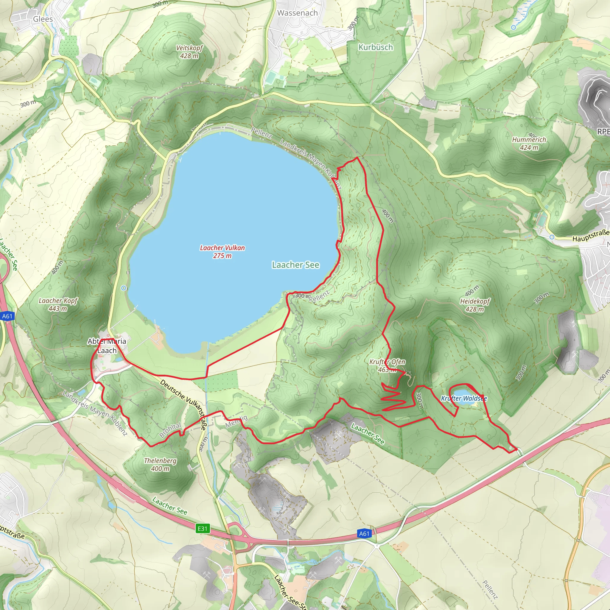 Krufter Waldsee and Laacher See Loop mobile static map