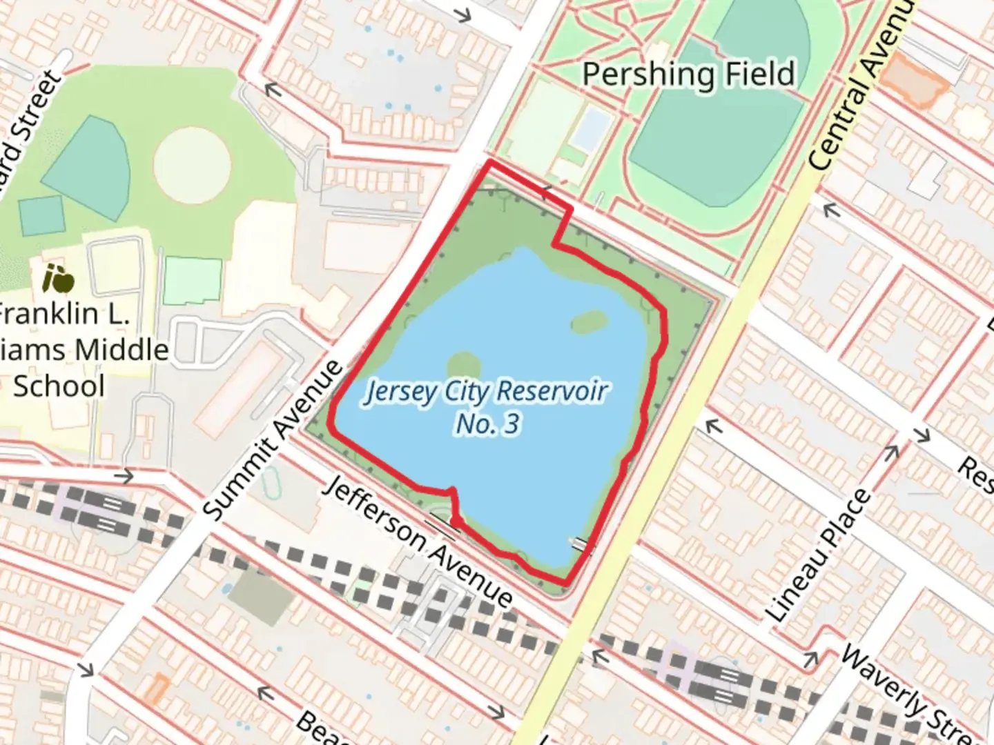 An image depicting the trail Jefferson Avenue Loop and its surrounding area.