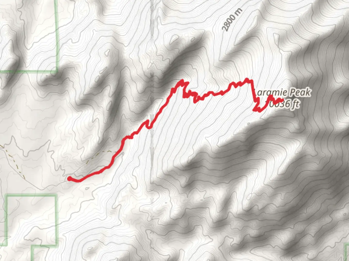 An image depicting the trail Laramie Peak via Friend Park Campground Trail and its surrounding area.
