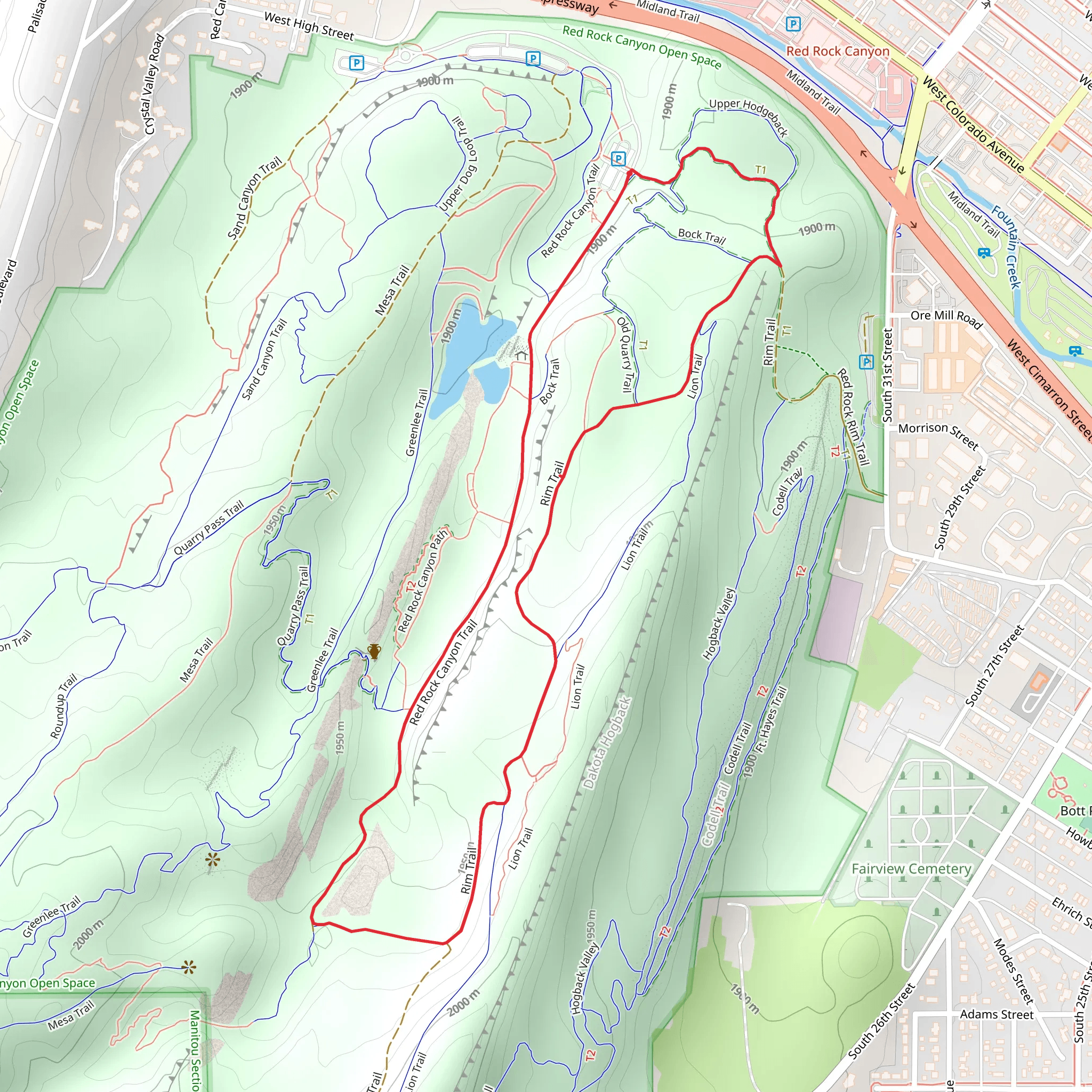 Red Rock Rim and Red Rock Canyon Loop Trail mobile static map