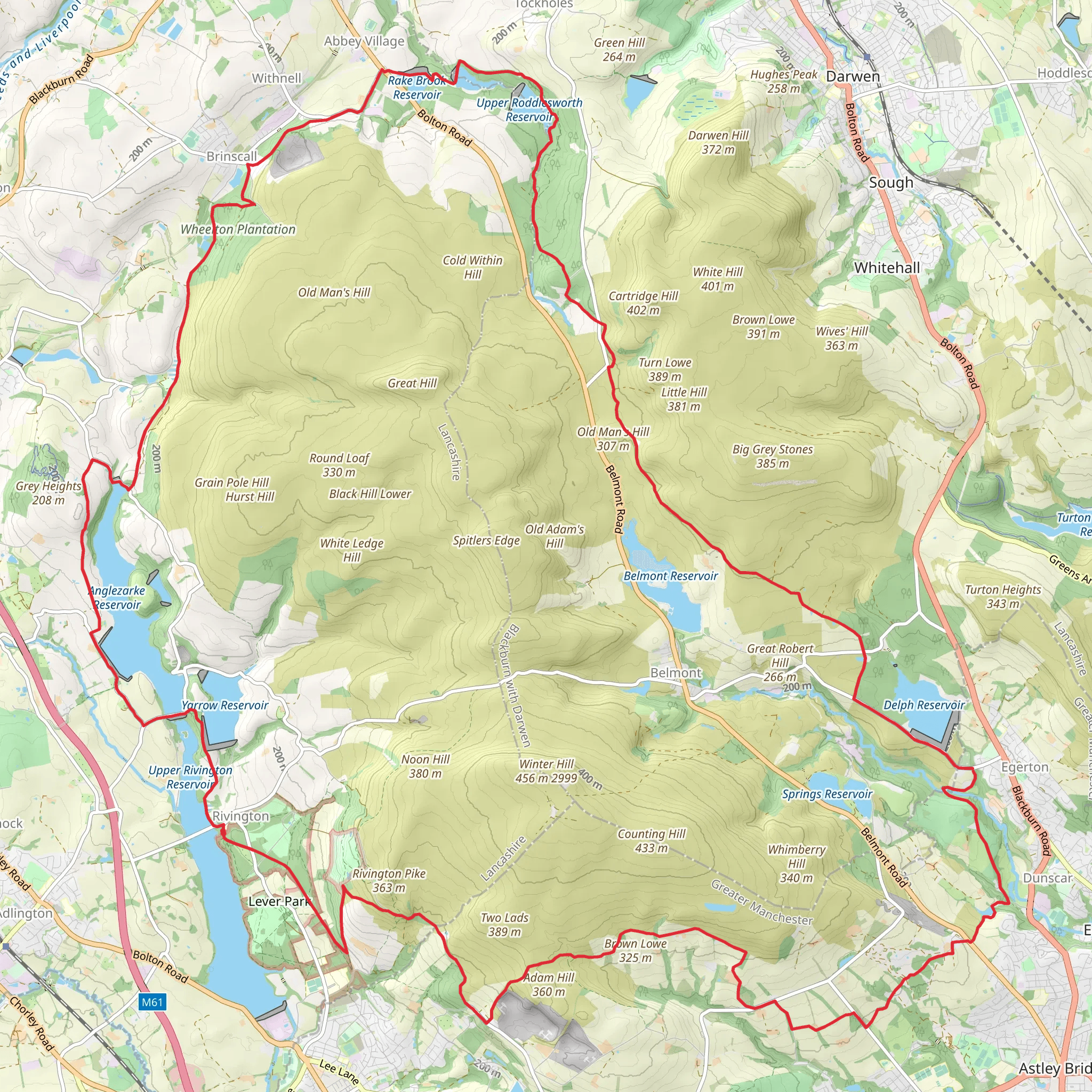 Anglezarke Loop mobile static map