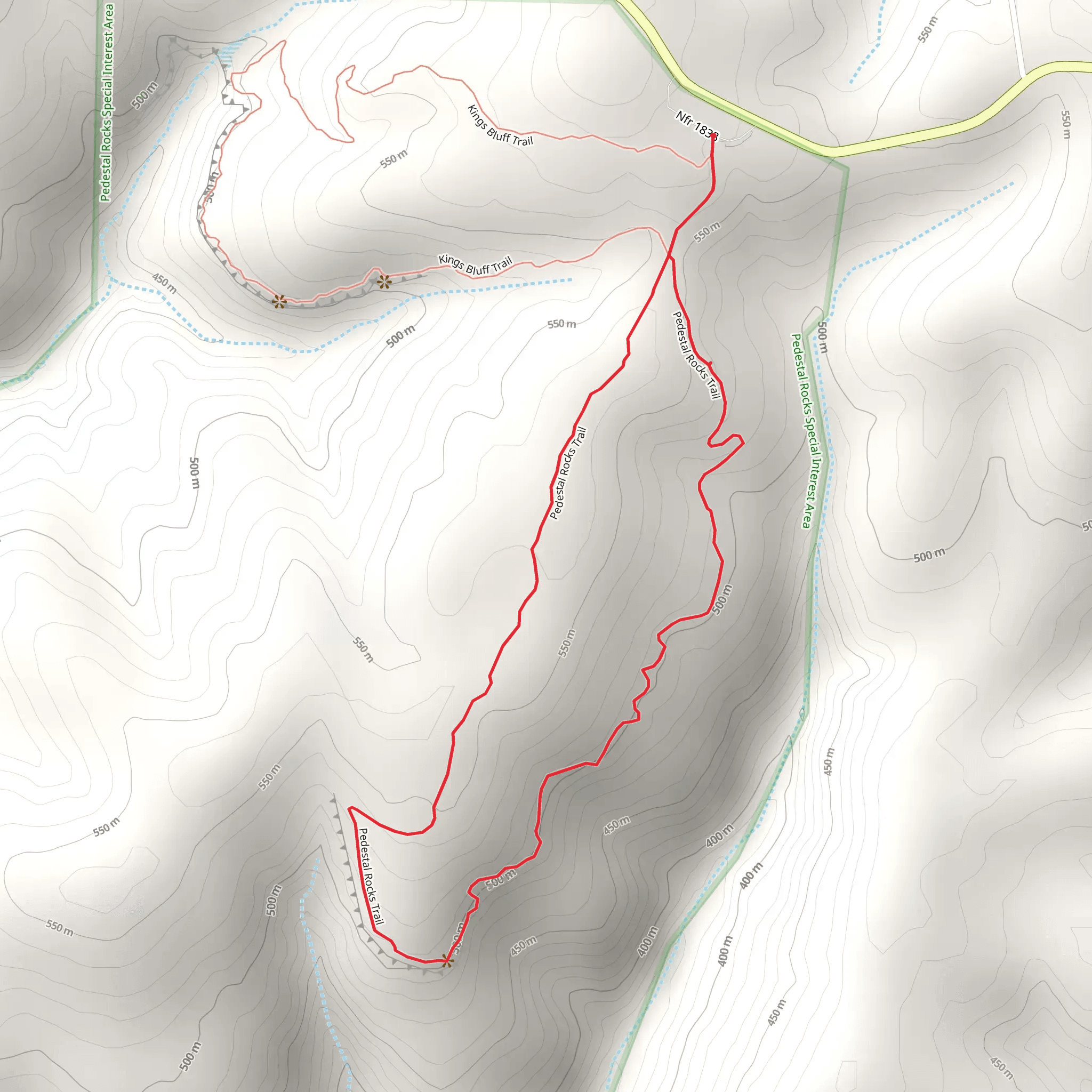 Pedestal Rocks Loop mobile static map