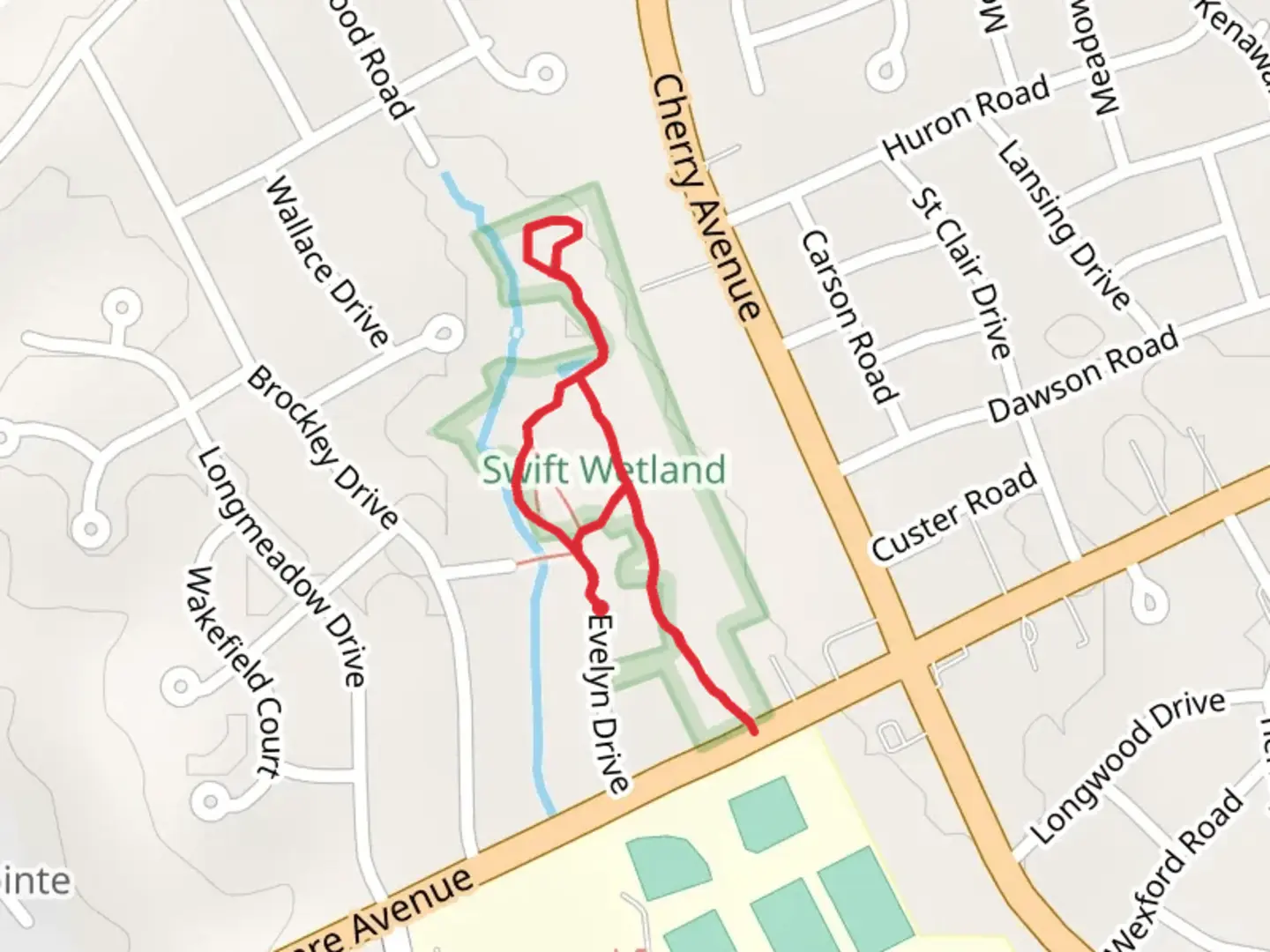 An image depicting the trail Swift Wetland Loop and its surrounding area.