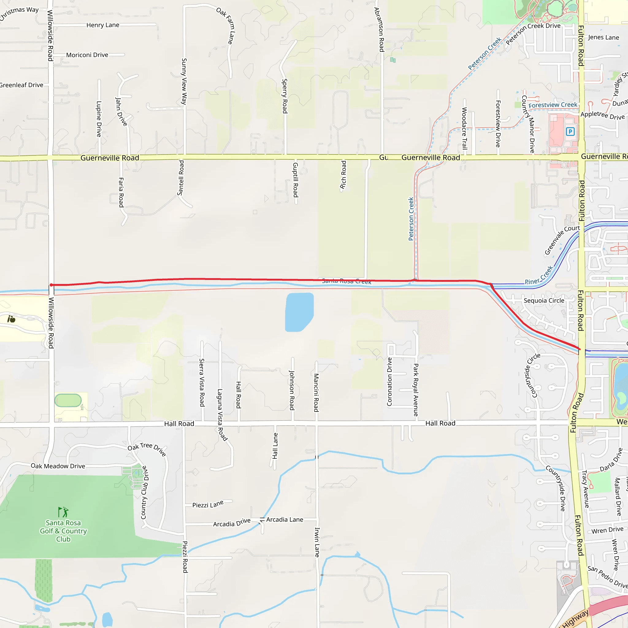 Santa Rosa Creek Trail Alternative mobile static map