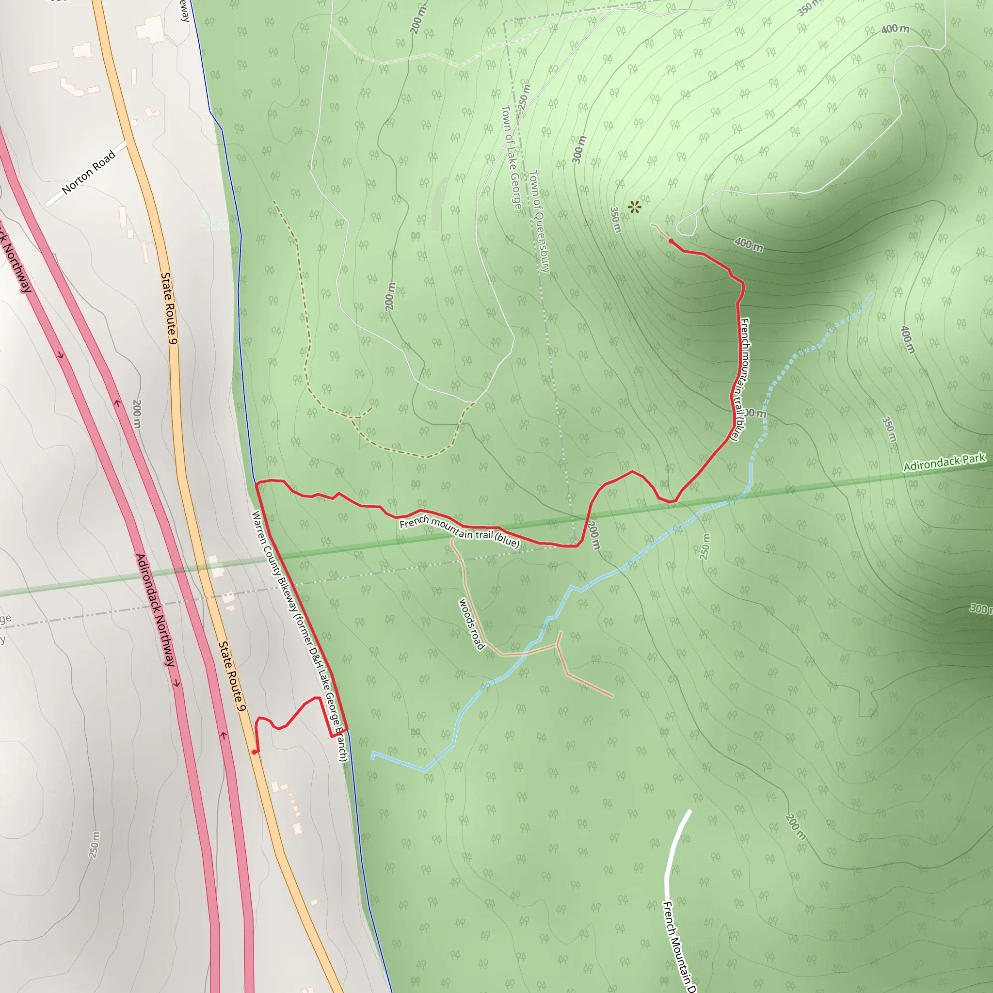 French Mountain Blue Trail mobile static map