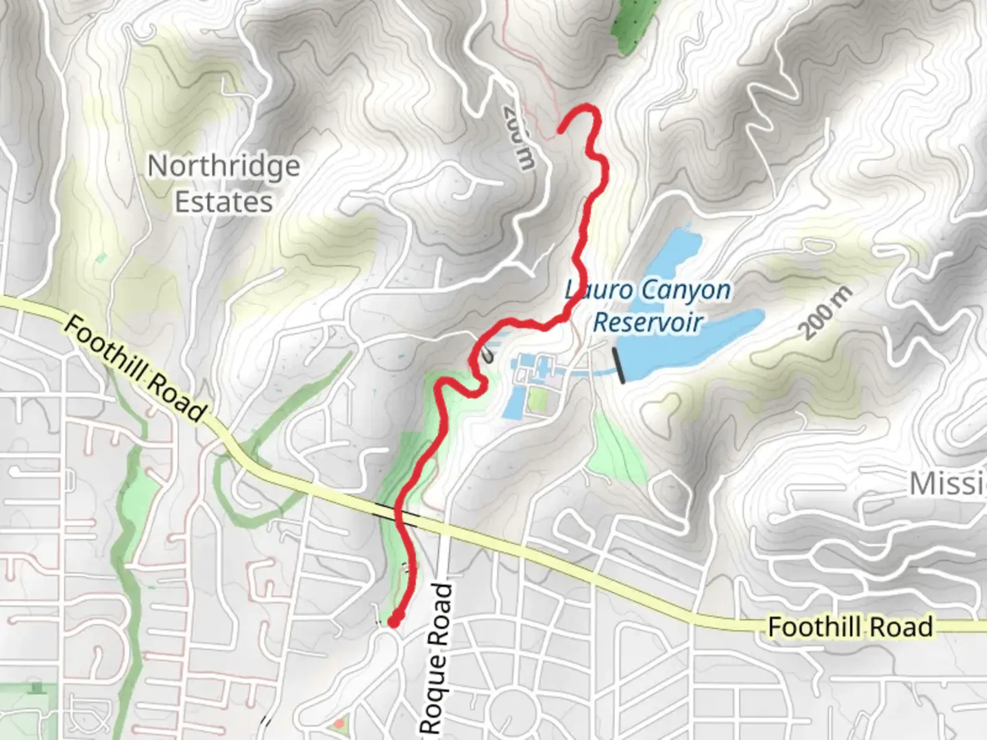 An image depicting the trail Stevens Park Trail and Jesusita Trail and its surrounding area.
